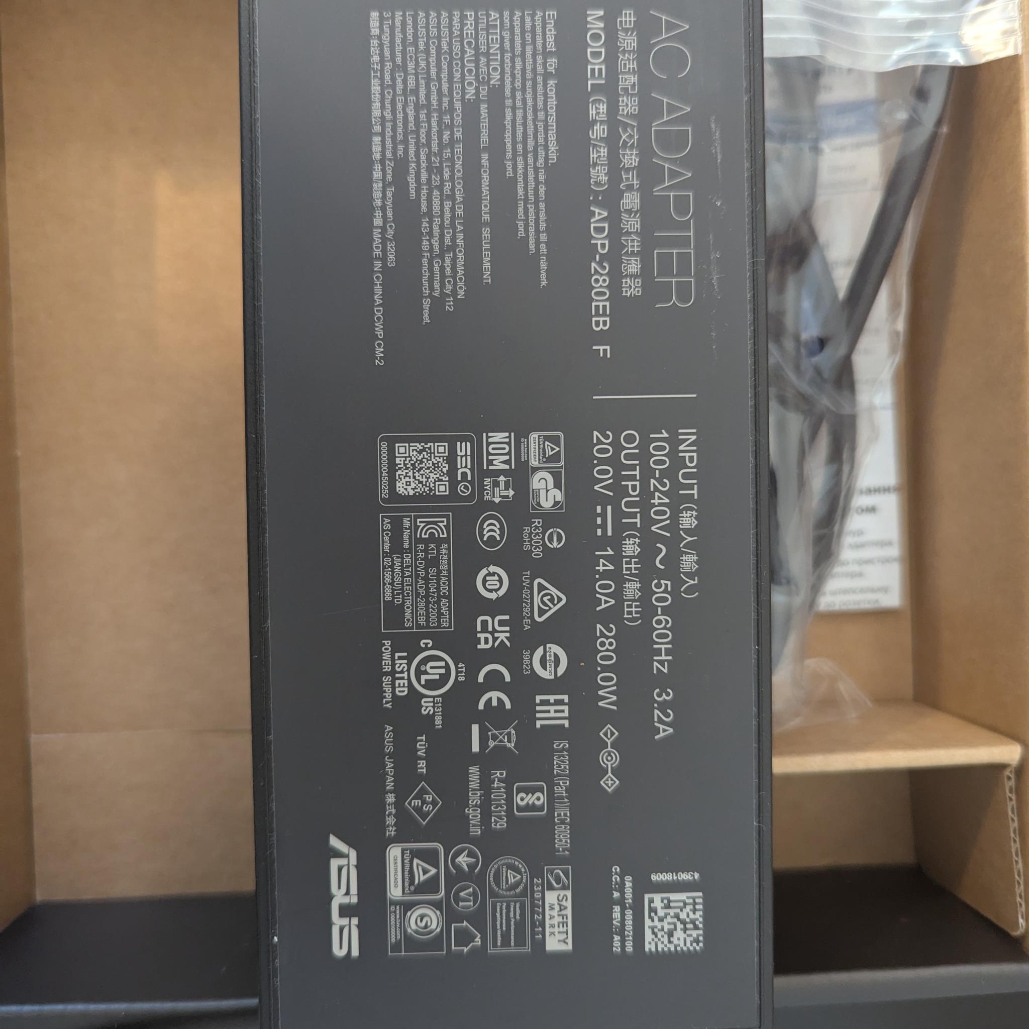 ROG 280W DC Adapter - ADP-280EB B (basically New)
