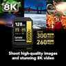 Lexar 128GB Professional 2000x SD Card, UHS-II, C10, U3, V90
