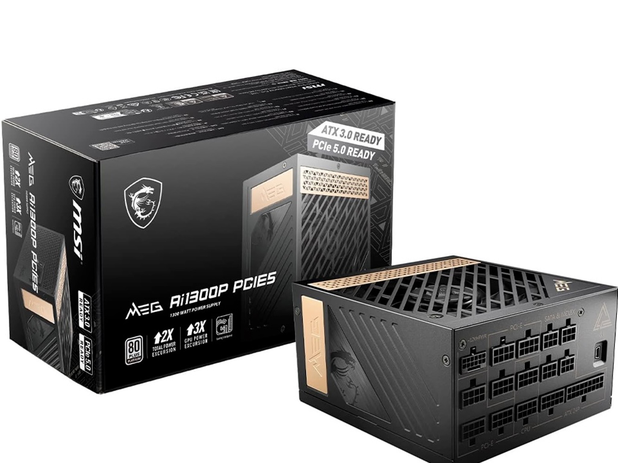On Sale!🔥 Used MSI MEG Ai1300 1300W PCIE5 ATX 3.0 80 Plus Platinum PC Power Supply