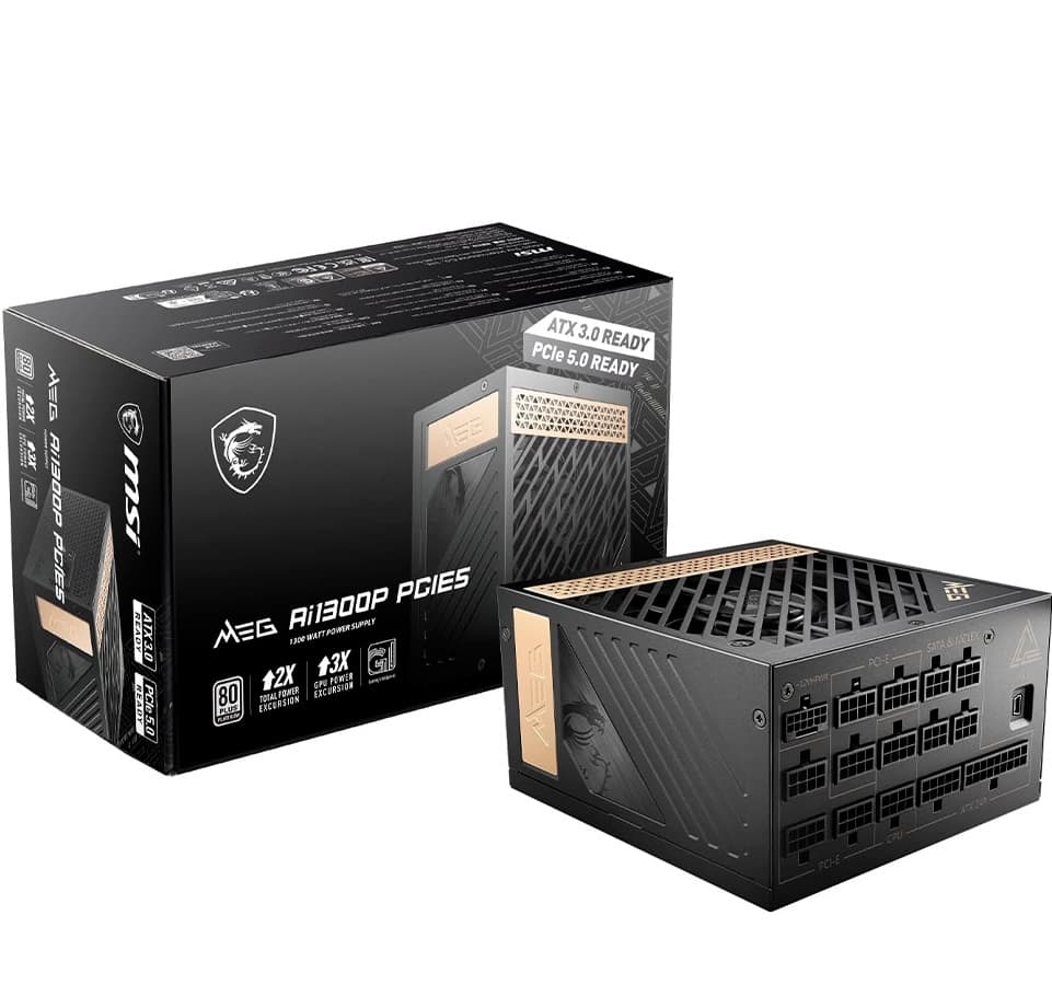 On Sale!🔥 Used MSI MEG Ai1300 1300W PCIE5 ATX 3.0 80 Plus Platinum PC Power Supply