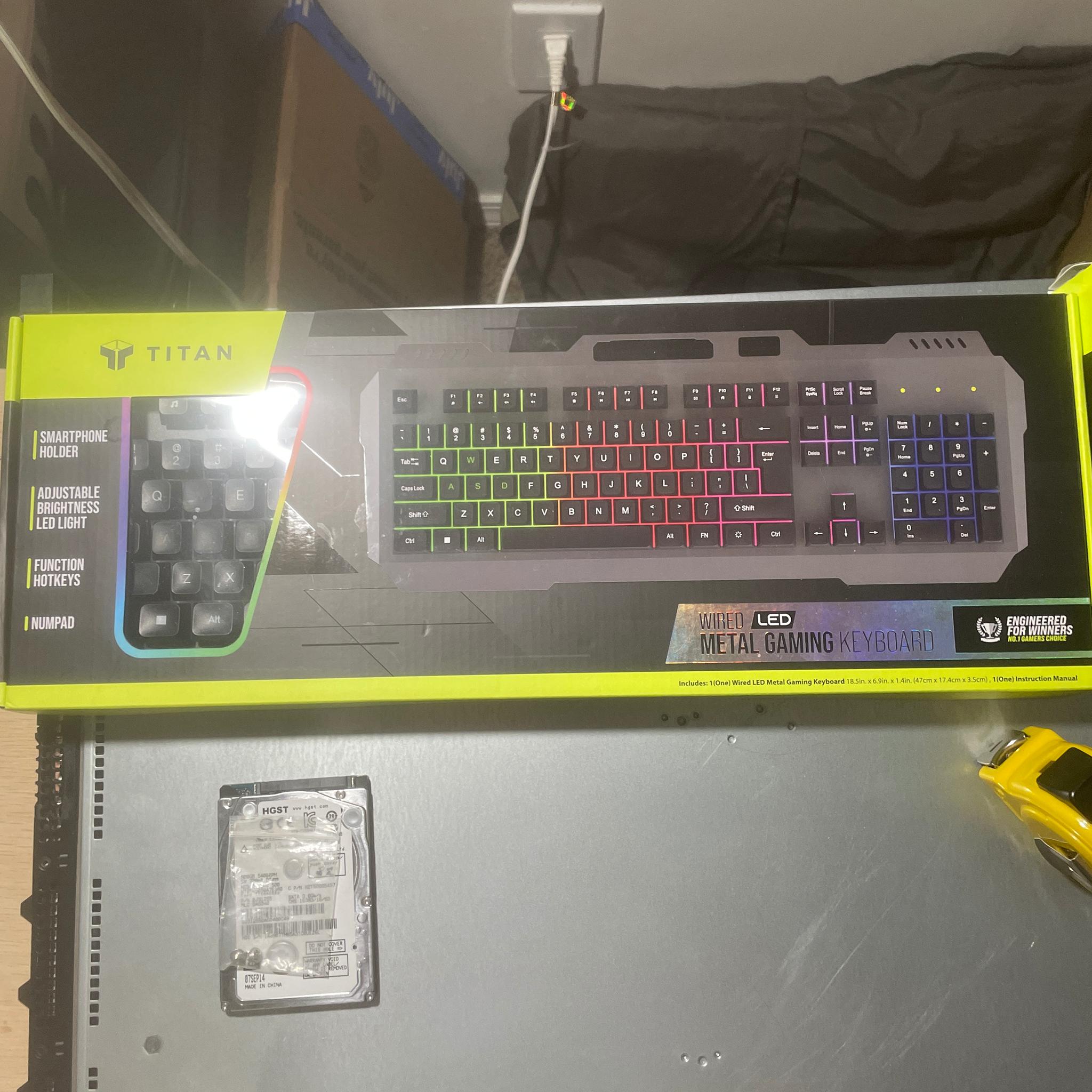 NEW TITAN Wired LED Metal Gaming Keyboard RGB