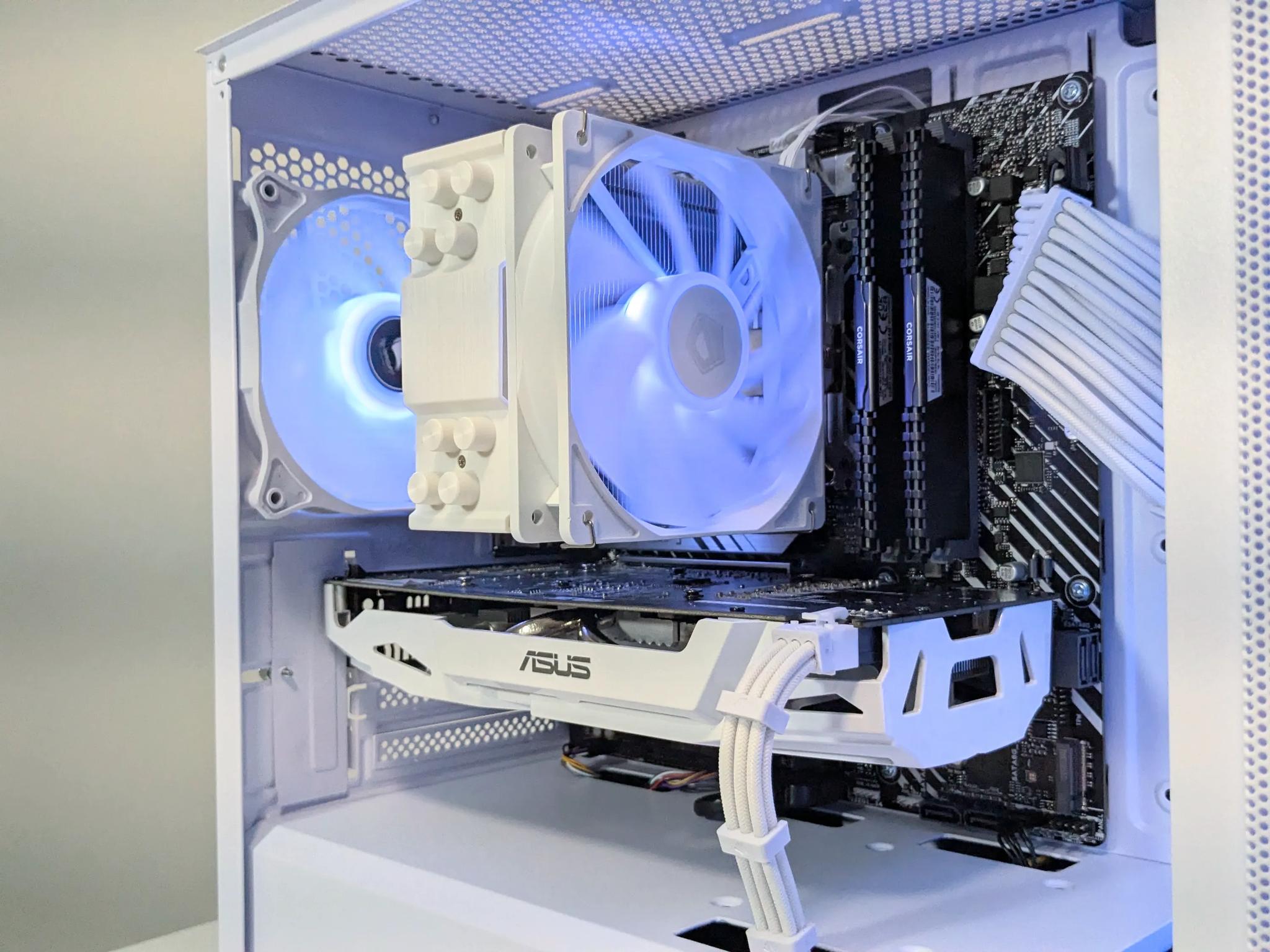 ❄️ Sleek All-White Gaming PC - Intel i3-12100F, GTX 1060, 16GB RAM, ARGB Lighting, 1TB SSD