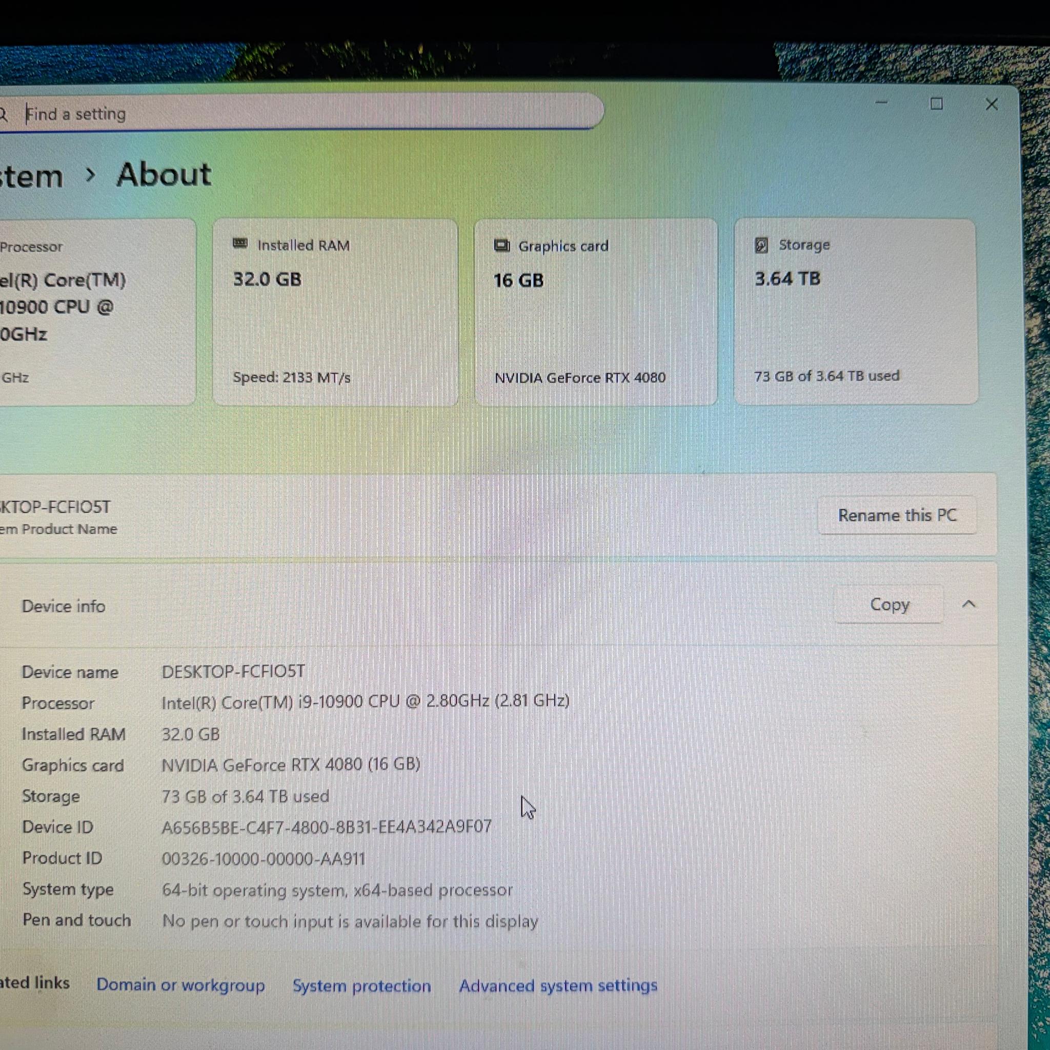 Gaming PC | RTX 4080 | i9-10900 | 32GB DDR4 | 4TB SSD | WIFI & BT | WINDOWS 11
