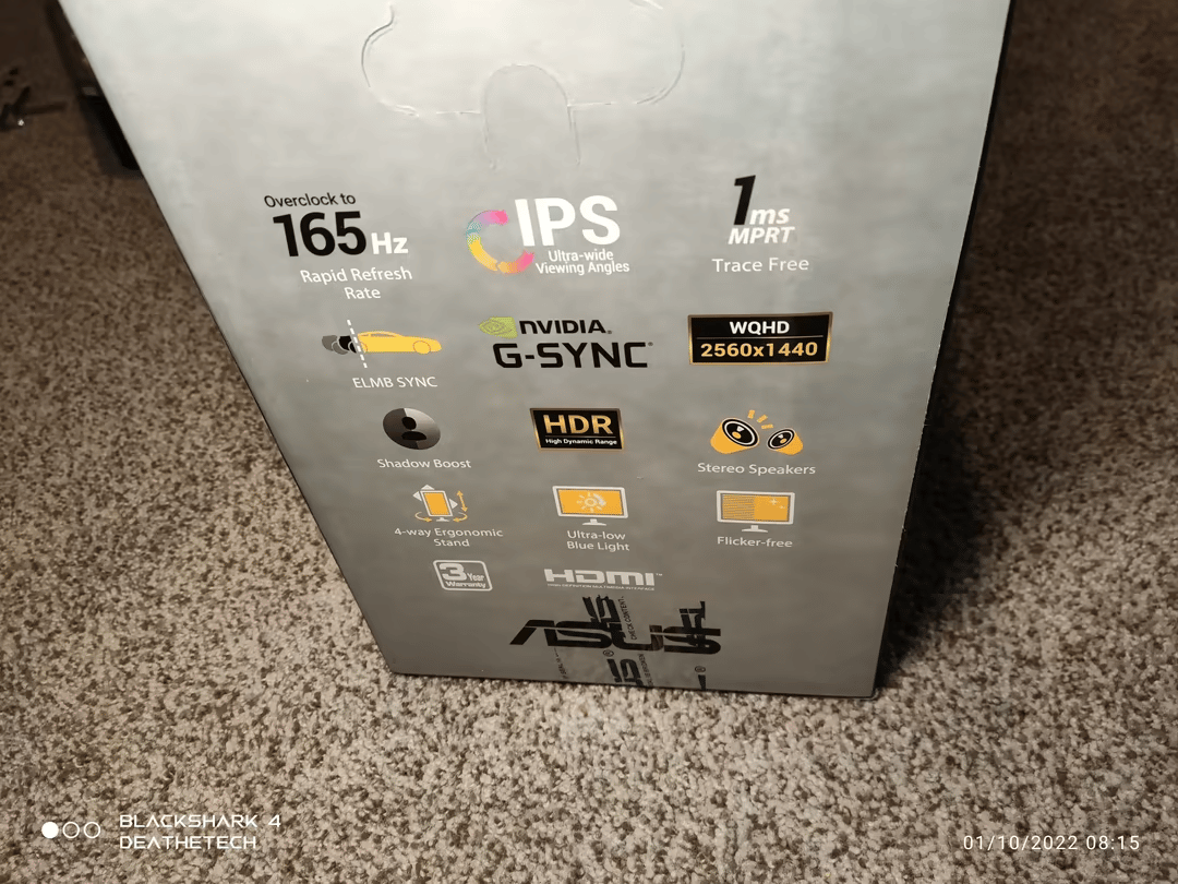 Asus VG27AQ 27" 1440p 165hz HDR10 G-Sync Compatible Monitor