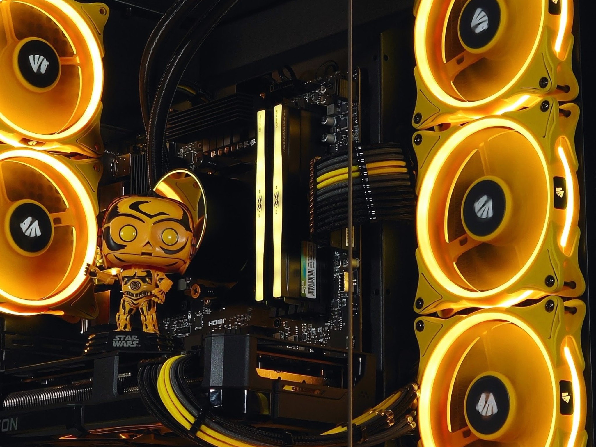 🟡🤖🤓C-3PO ⭐Gaming PC⭐AMD RX 7800 XT 16GB⭐AMD Ryzen 5 7500F 8-Core⭐32GB DDR5⭐ 1TB SSD