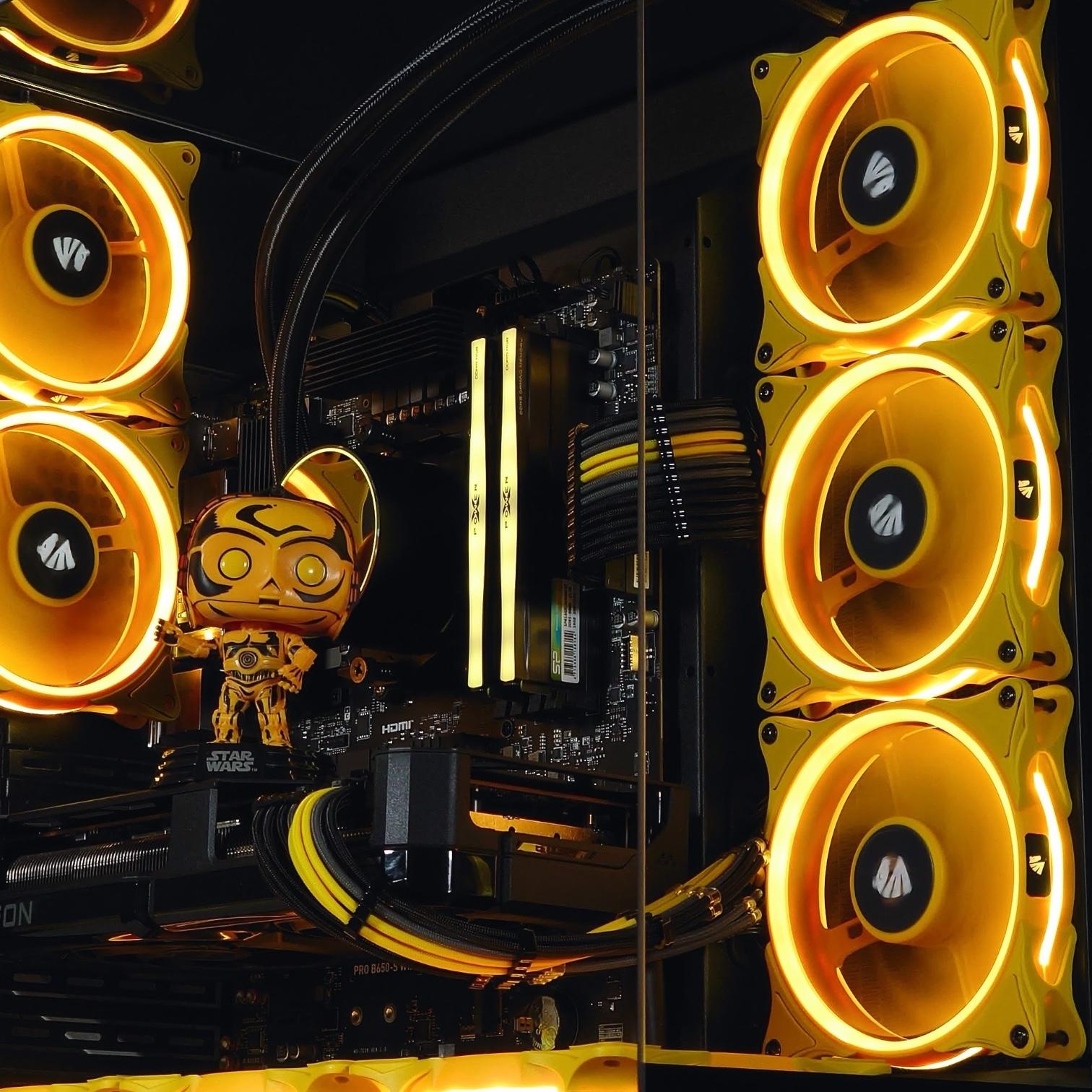 🟡🤖🤓C-3PO ⭐Gaming PC⭐AMD RX 7800 XT 16GB⭐AMD Ryzen 5 7500F 8-Core⭐32GB DDR5⭐ 1TB SSD