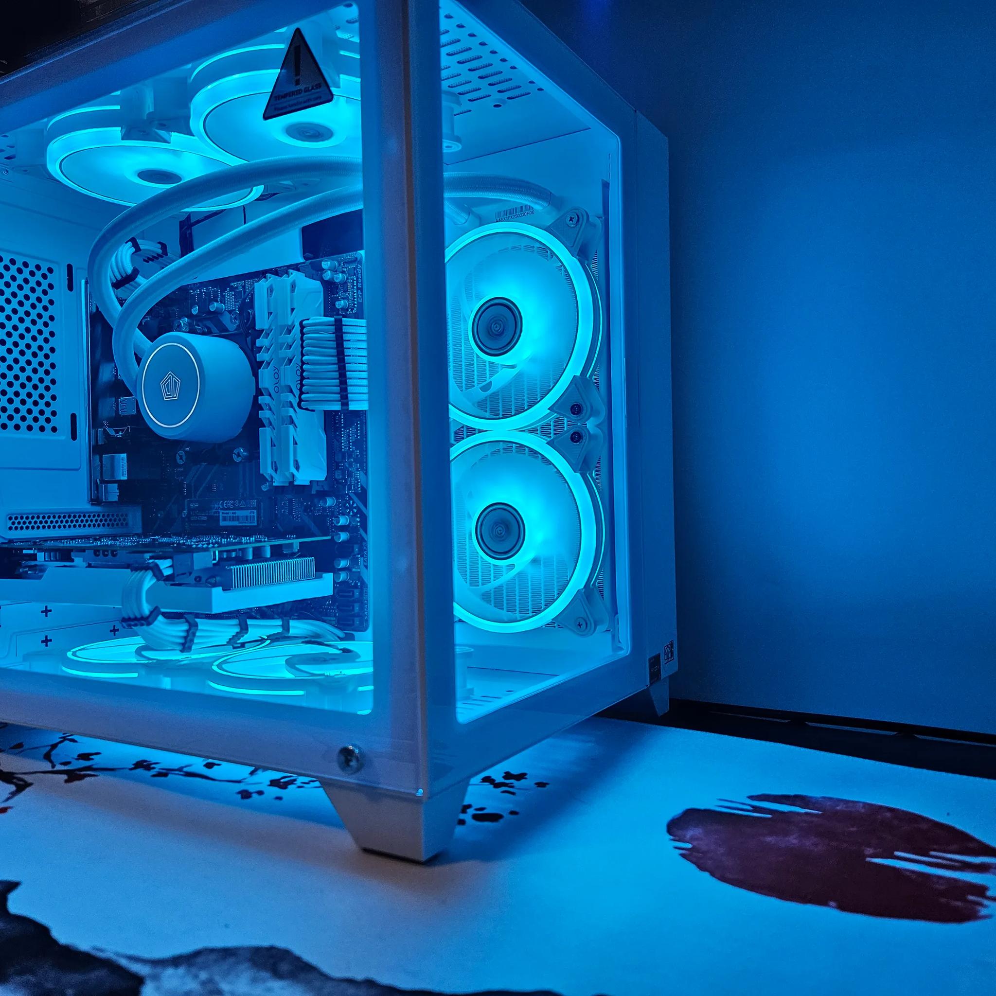 Liquid Cooled Frosty Gaming Rig Ryzen 5 / 32GB / 2TB / RX6600
