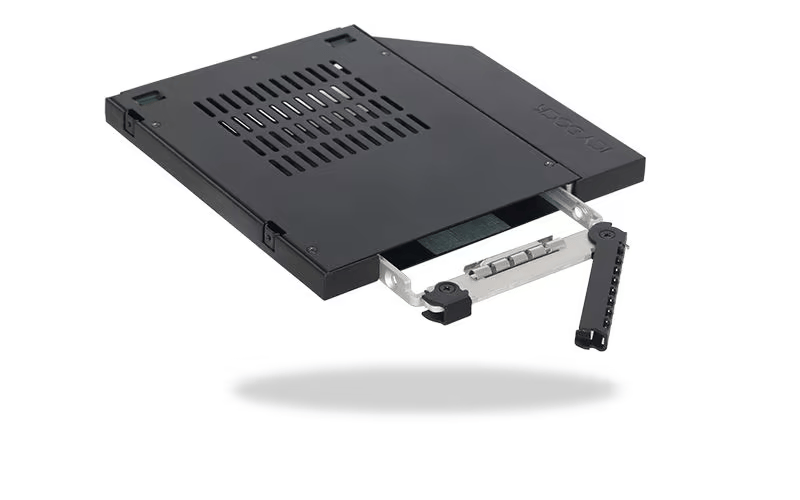 BNIB Icy Dock MB411SPO-2B 2.5" SAS/ SATA Mobile Rack for Ultra Slim ODD Bay