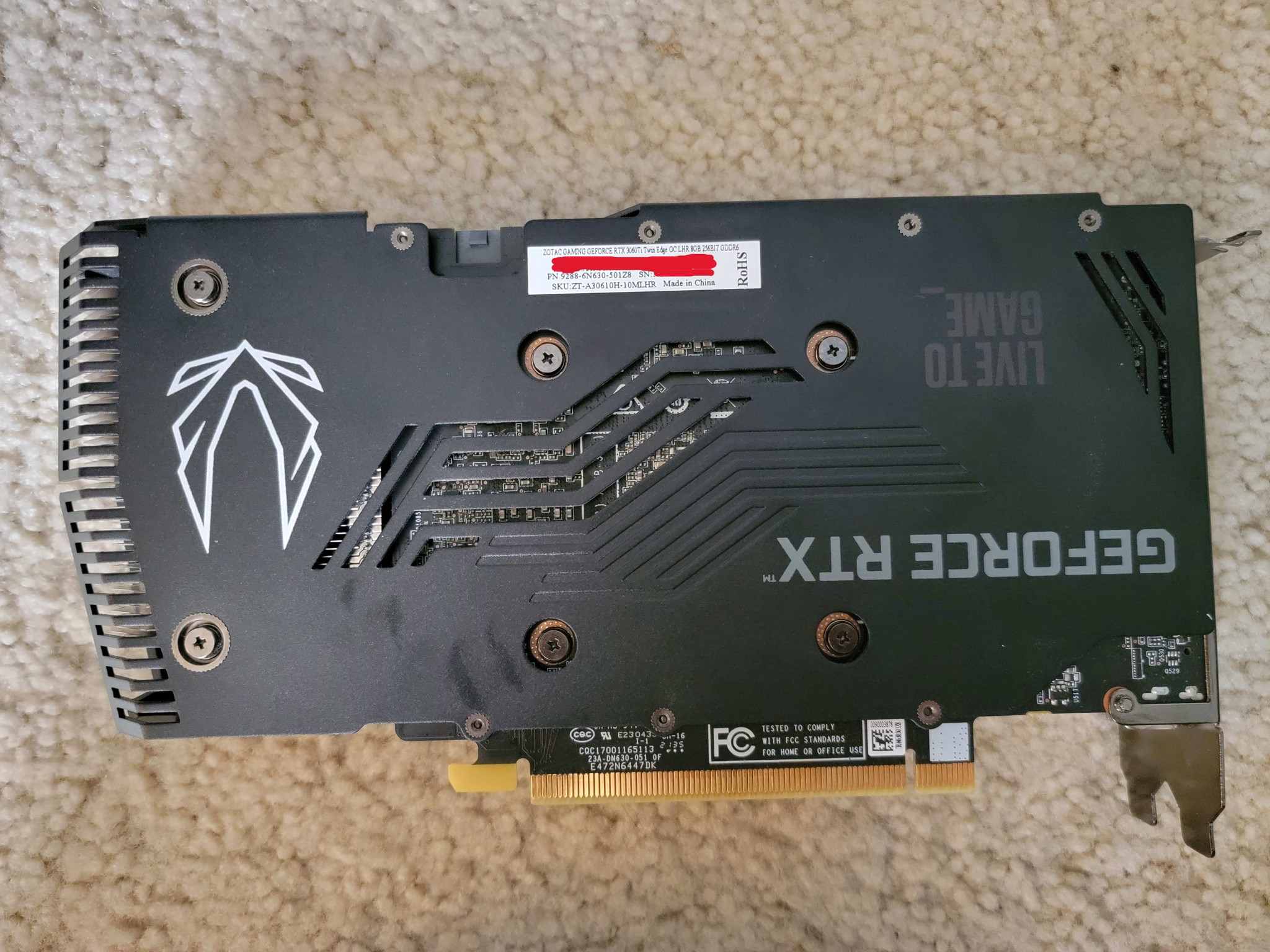 Zotac Gaming RTX 3060 TI Twin Edge OC LHR 8GB GDDR6 Like New With Original Box 