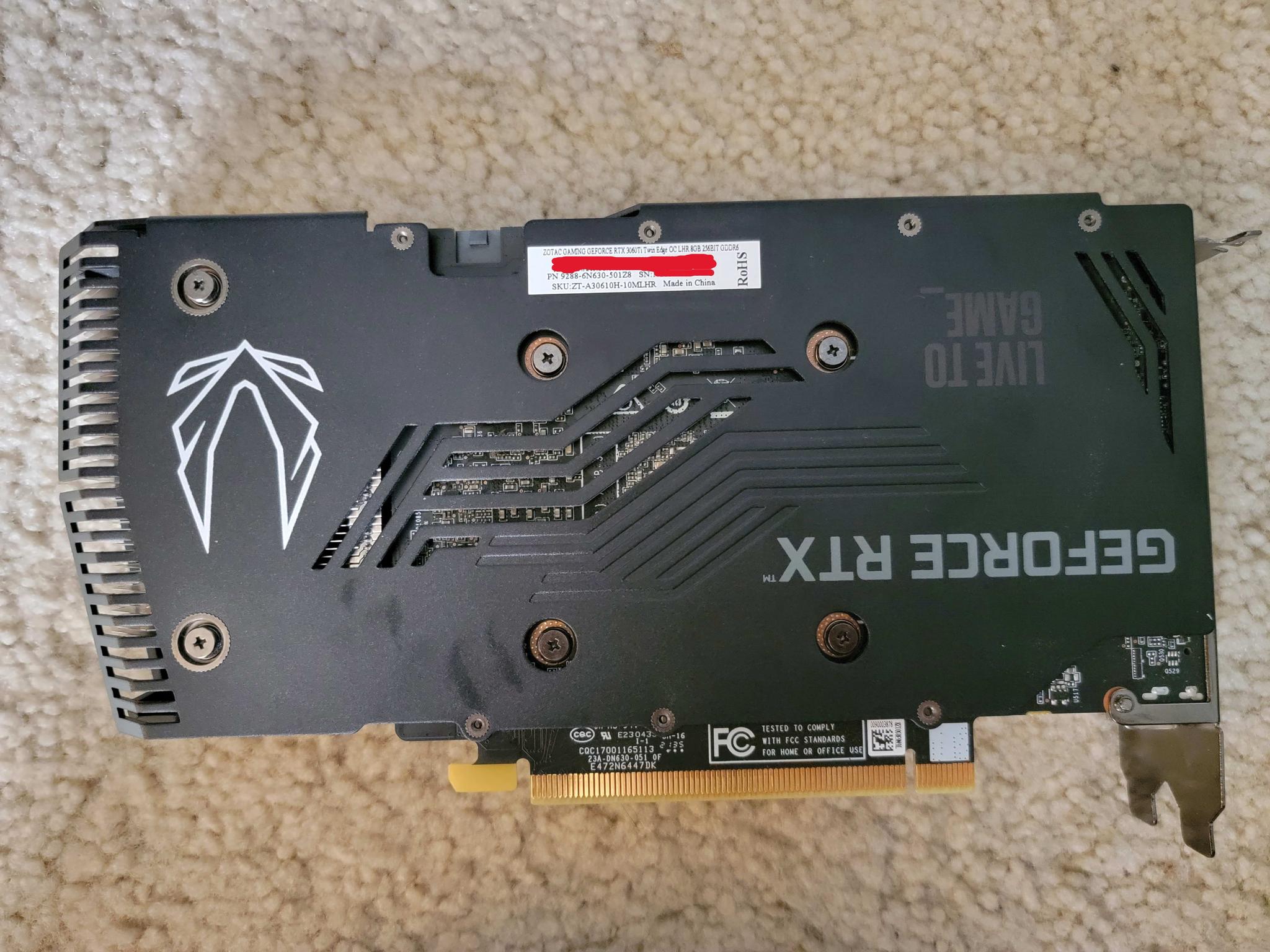 Zotac Gaming RTX 3060 TI Twin Edge OC LHR 8GB GDDR6 Like New With Original Box 