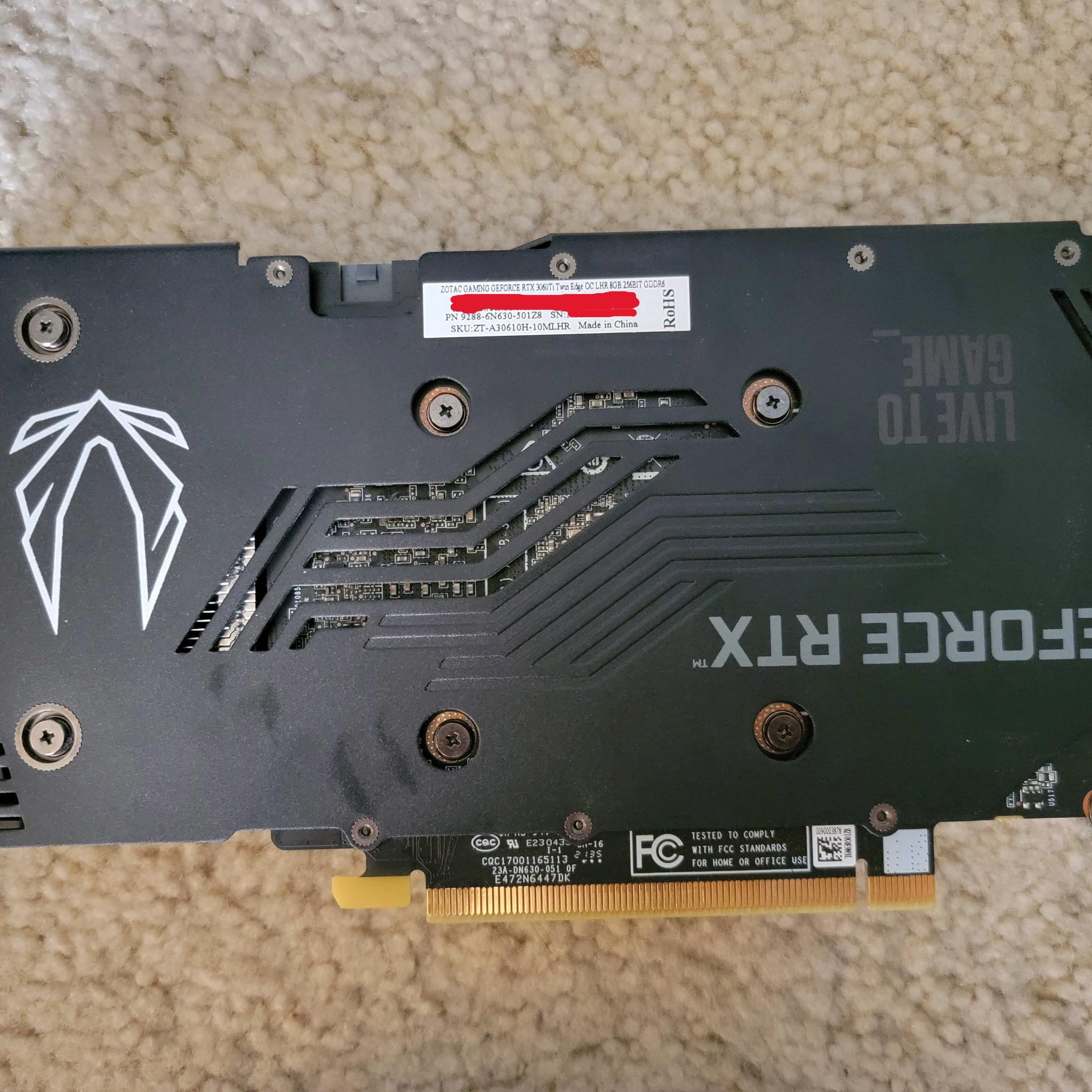 Zotac Gaming RTX 3060 TI Twin Edge OC LHR 8GB GDDR6 Like New With Original Box 