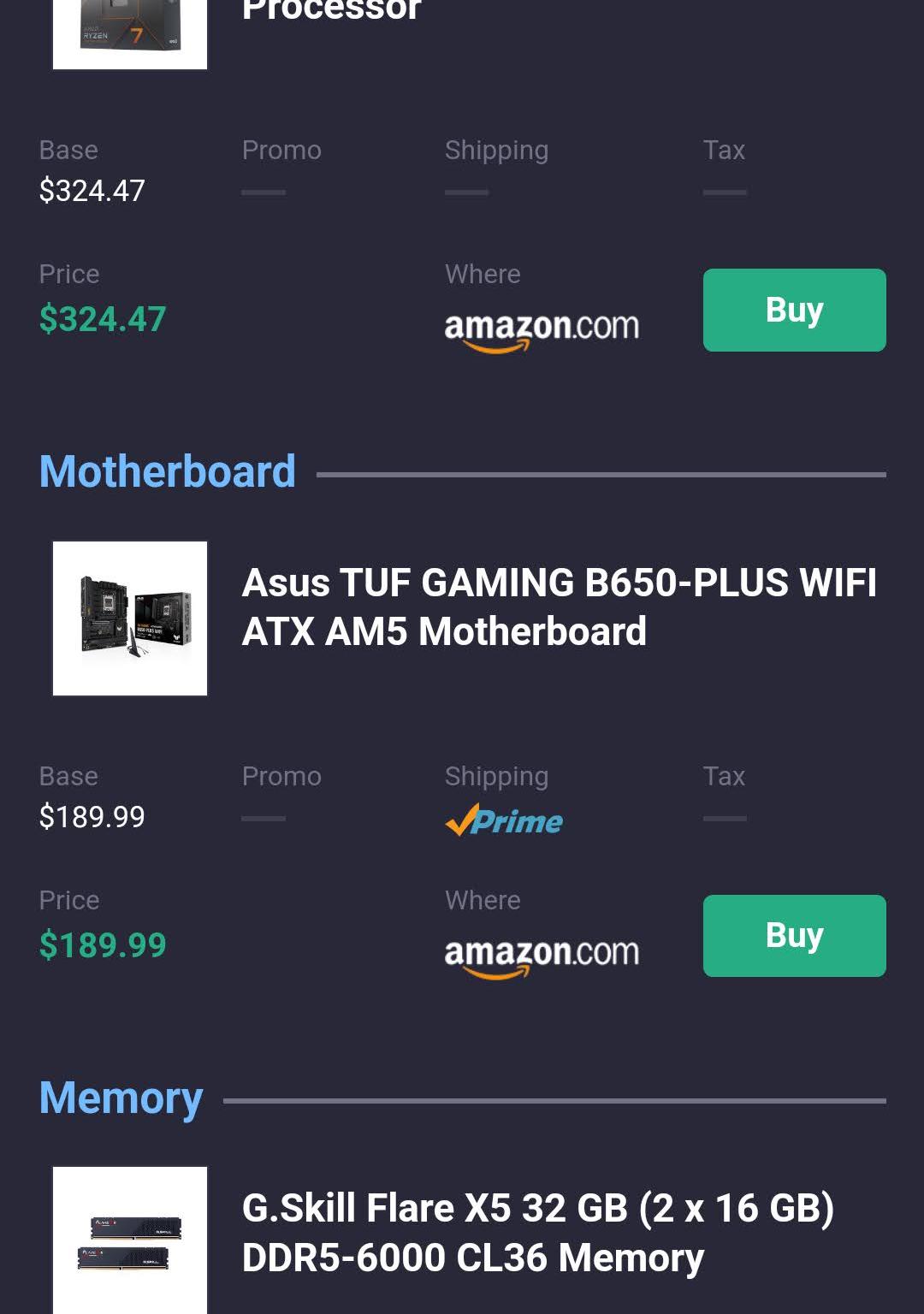 BNIB! On Sale! ASUS TUF Gaming B650-Plus|AMD Ryzen 7 7700X processor|32GB DDR5-6000 CL36 BNIB!