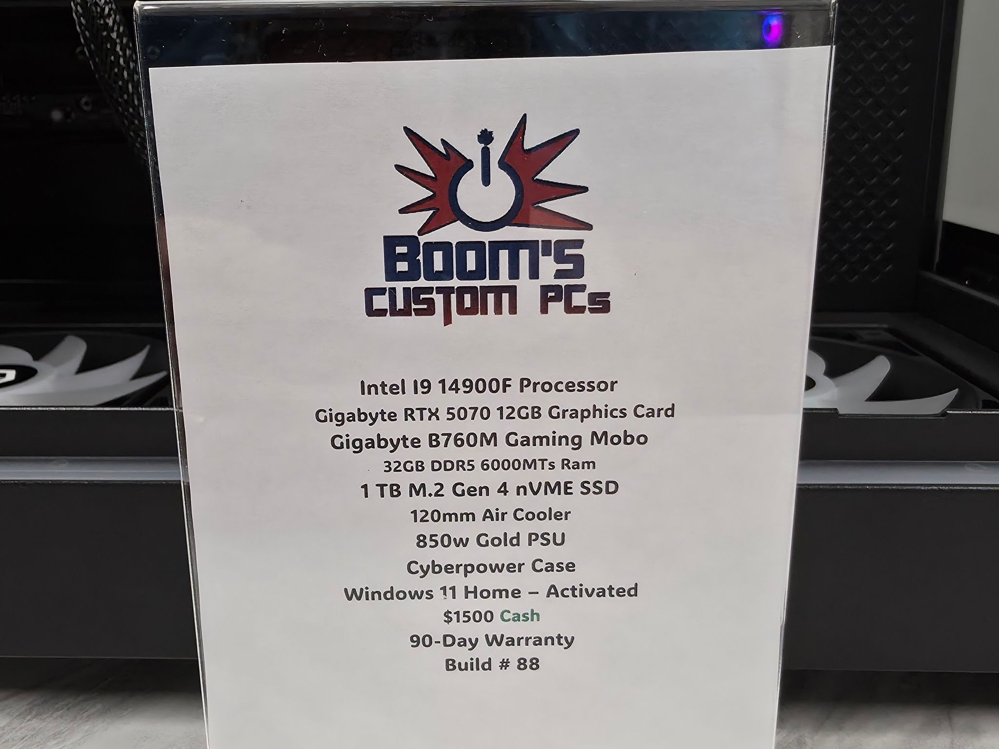 RTX 5070 Gaming Streaming Computer PC (Intel 14900f, 32gb DDR5 6000 MHz) WiFi and Bluetooth