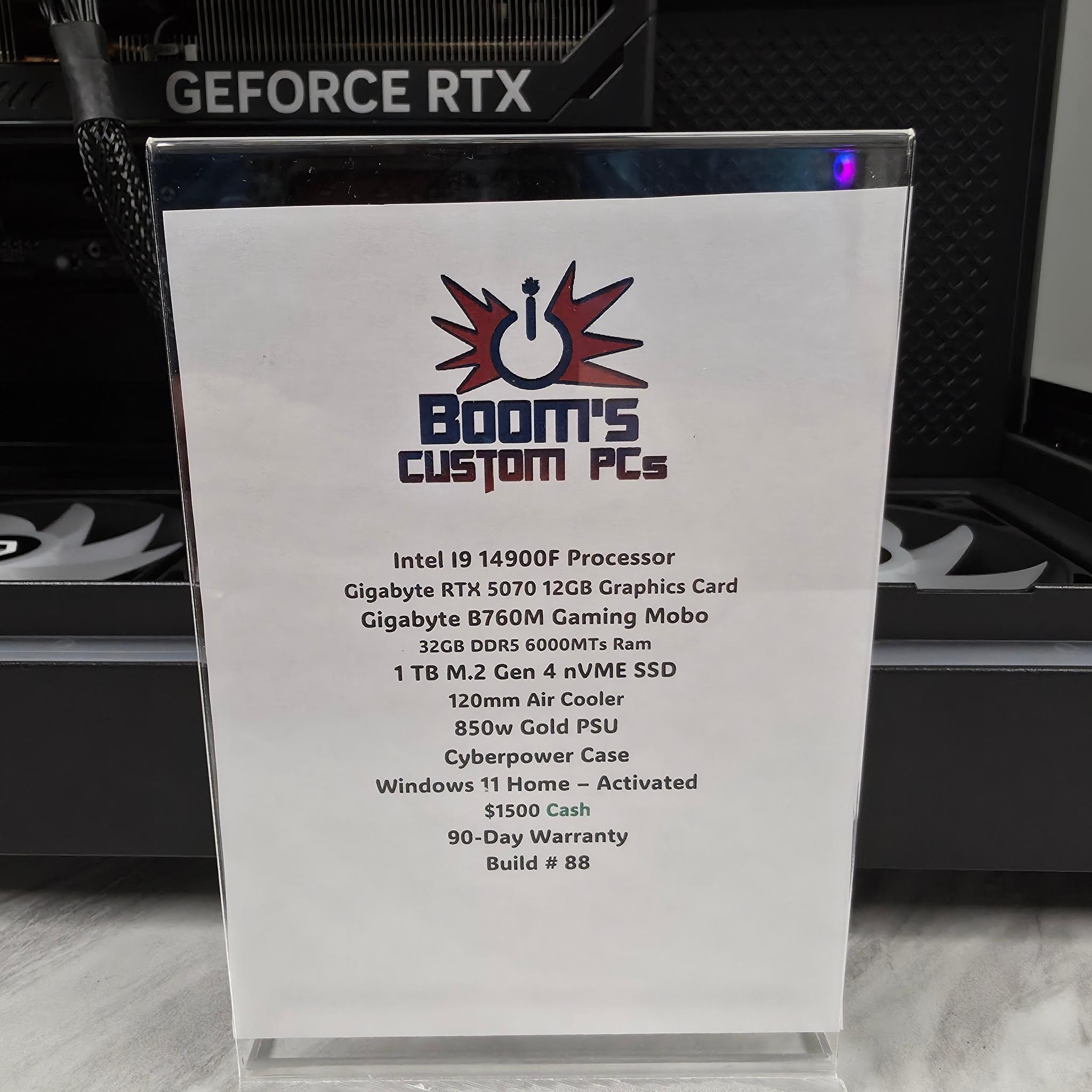 RTX 5070 Gaming Streaming Computer PC (Intel 14900f, 32gb DDR5 6000 MHz) WiFi and Bluetooth