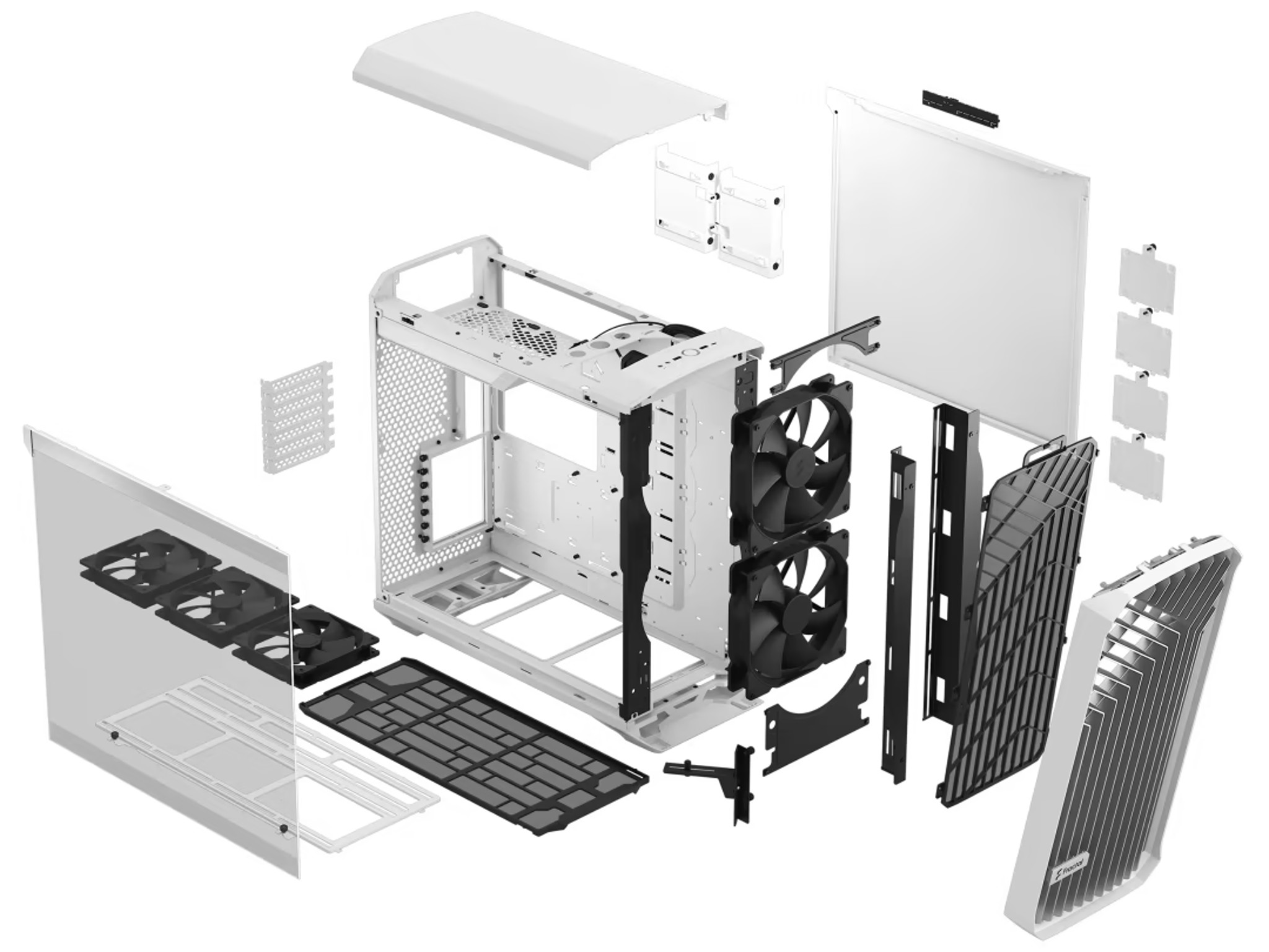 Fractal Design Torrent White E-ATX Tempered Glass Window High-Airflow Mid Tower Computer Case
