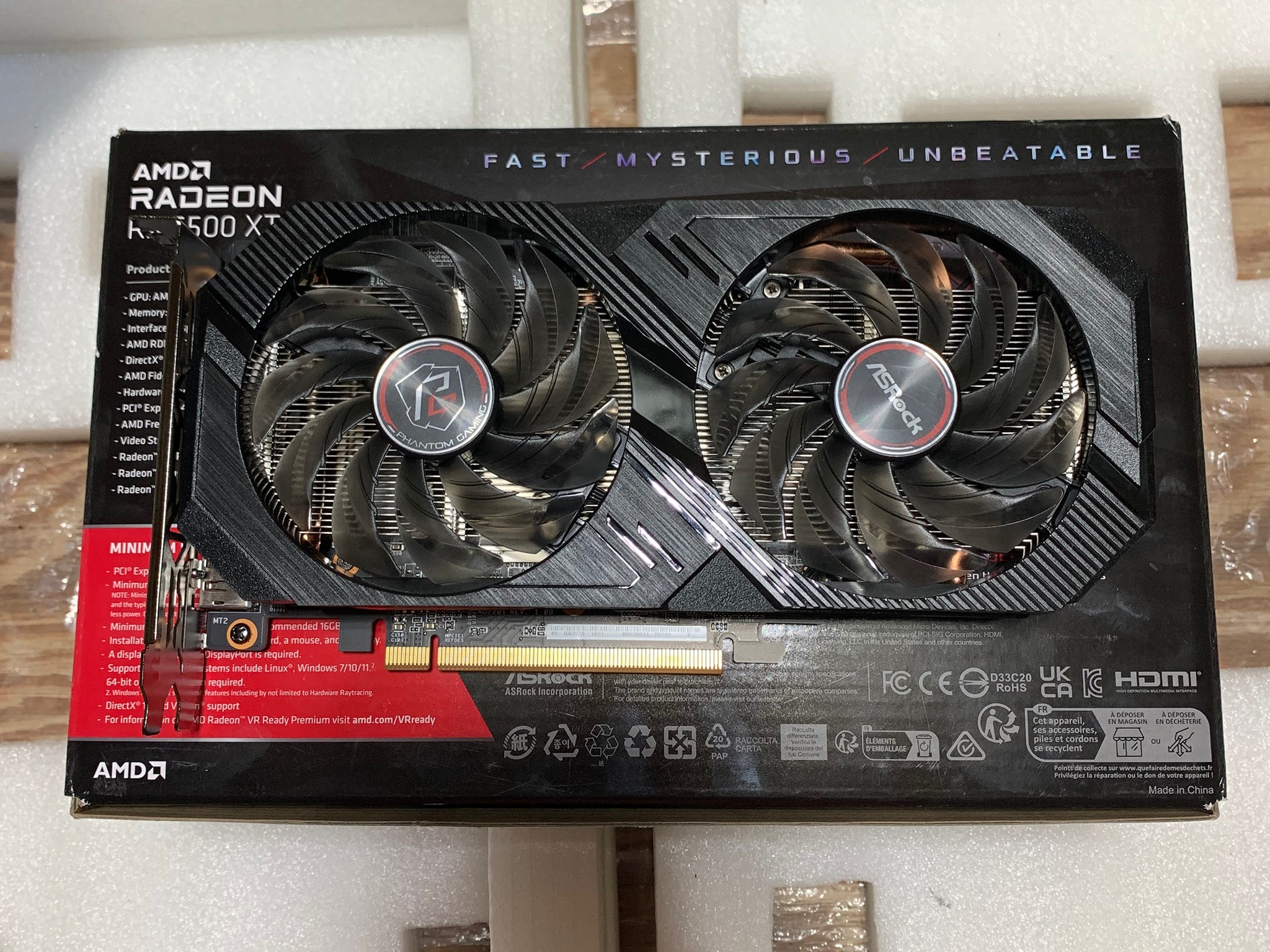 NEW 6500 XT 8GB OPEN BOX ASROCK PHANTOM GAMING