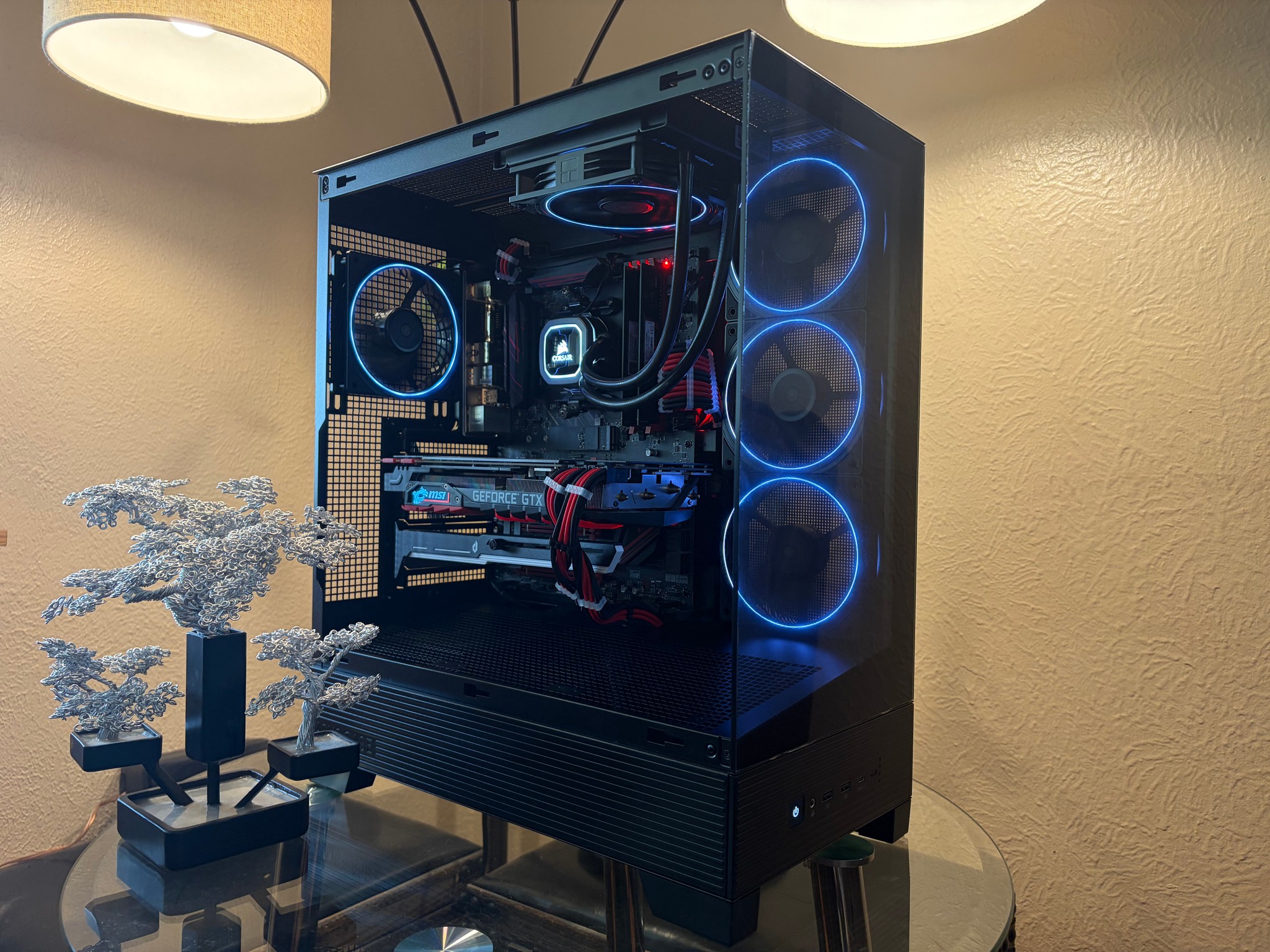 Black/Red Gaming PC - GTX 1080 Ti | Ryzen 5 5500 | 16gb RAM | 512gb NVMe | Windows 11 | WiFi + BT