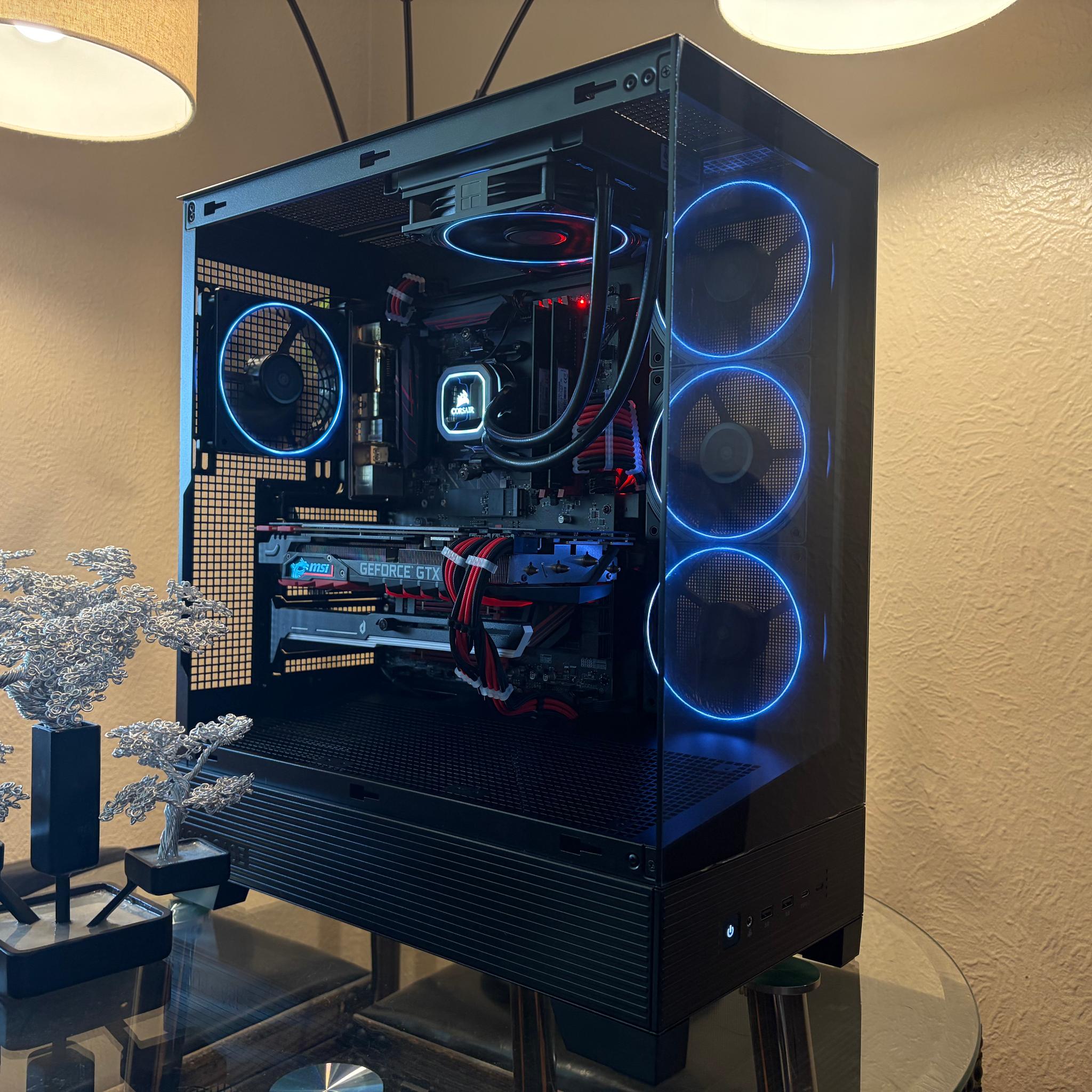 Black/Red Gaming PC - GTX 1080 Ti | Ryzen 5 5500 | 16gb RAM | 512gb NVMe | Windows 11 | WiFi + BT