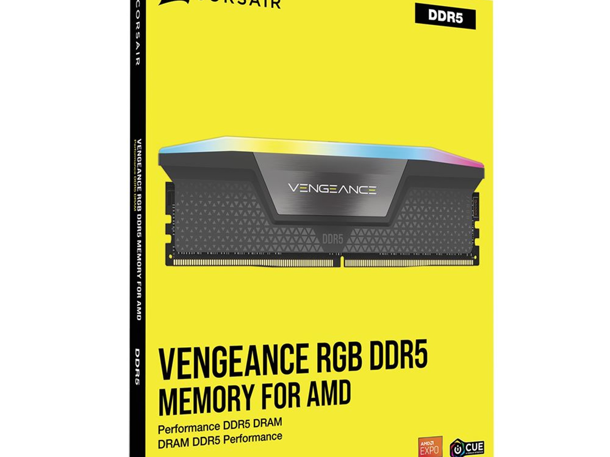 Corsair VENGEANCE RGB 32GB (2 x 16GB) DDR5-6000 PC5-48000 CL36 Dual Channel Desktop Memory Kit Black