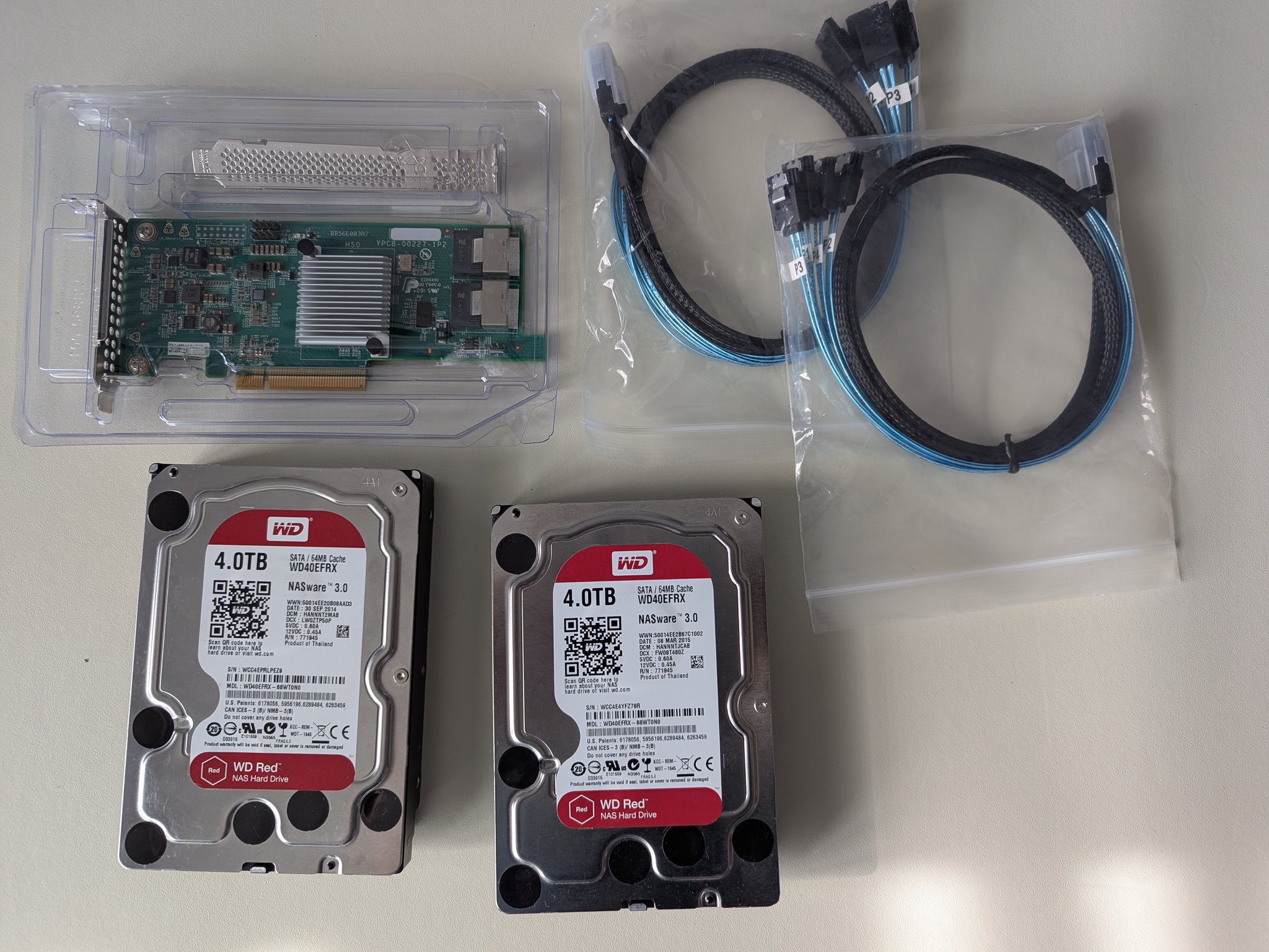 2 - Western Digital Red 4TB (8TB total) 3.5" HDD w/ RAID Controller WD40EFRX