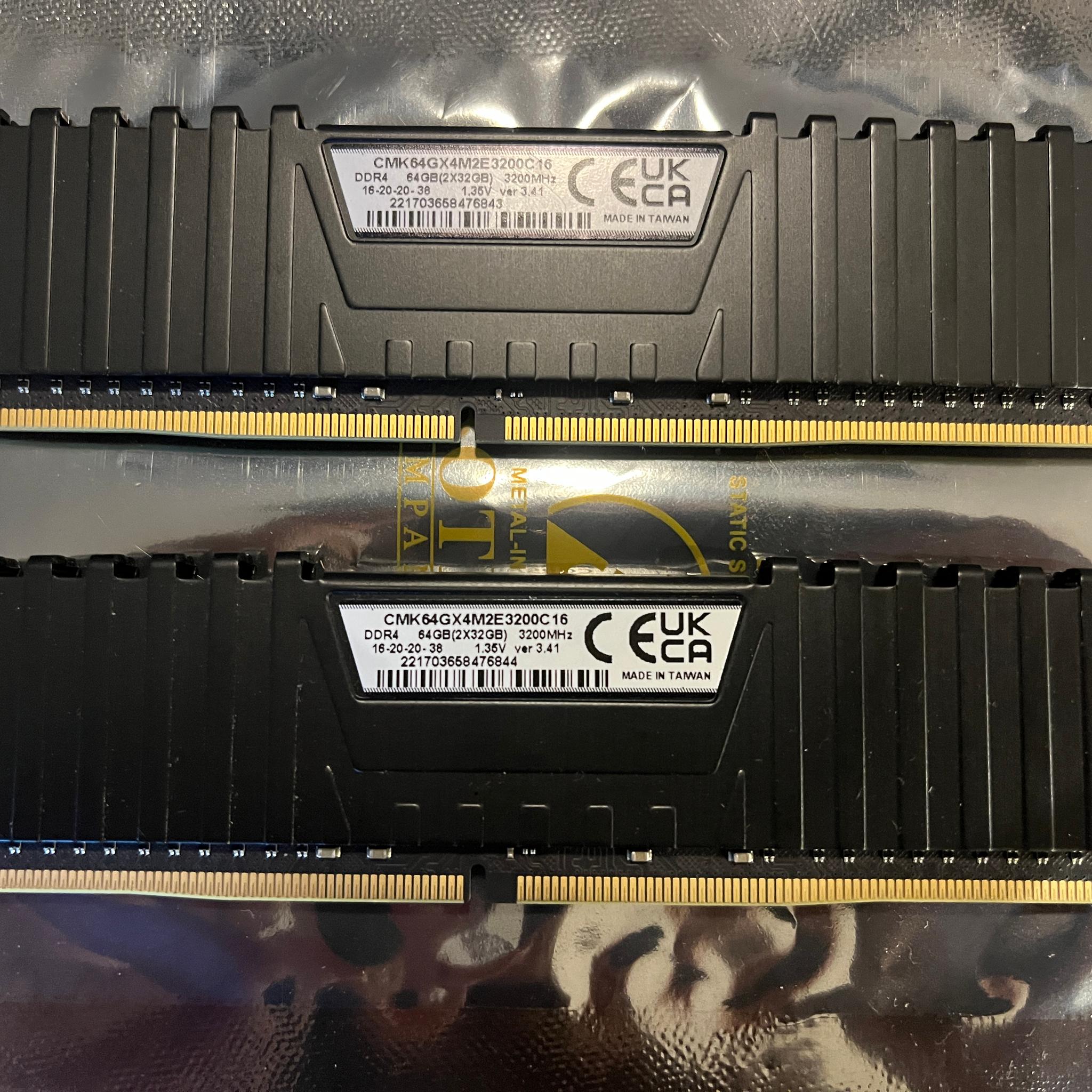 Corsair Vengeance LPX 64GB 2x32GB DDR4 3200 288-Pin DIMM CMK64GX4M2E3200C16