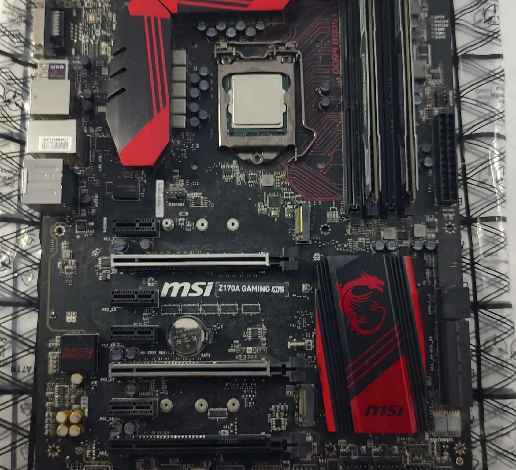 MSI Z170a MOBO, I5-6600K CPU, & 16GB DDR4 Memory Combo