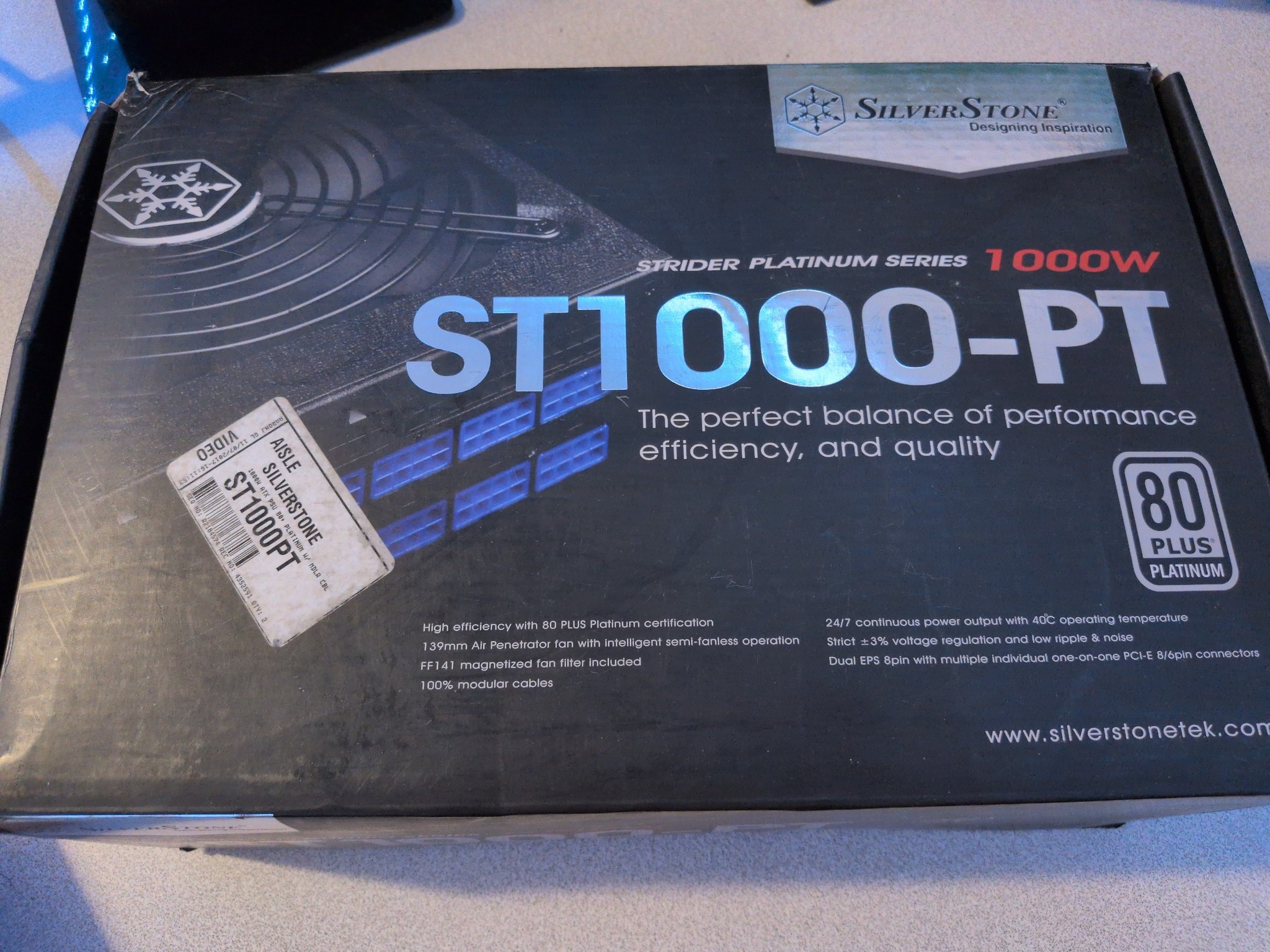 SilverStone ST1000-PT 1000W Platinum PSU - No Stable Output - Parts