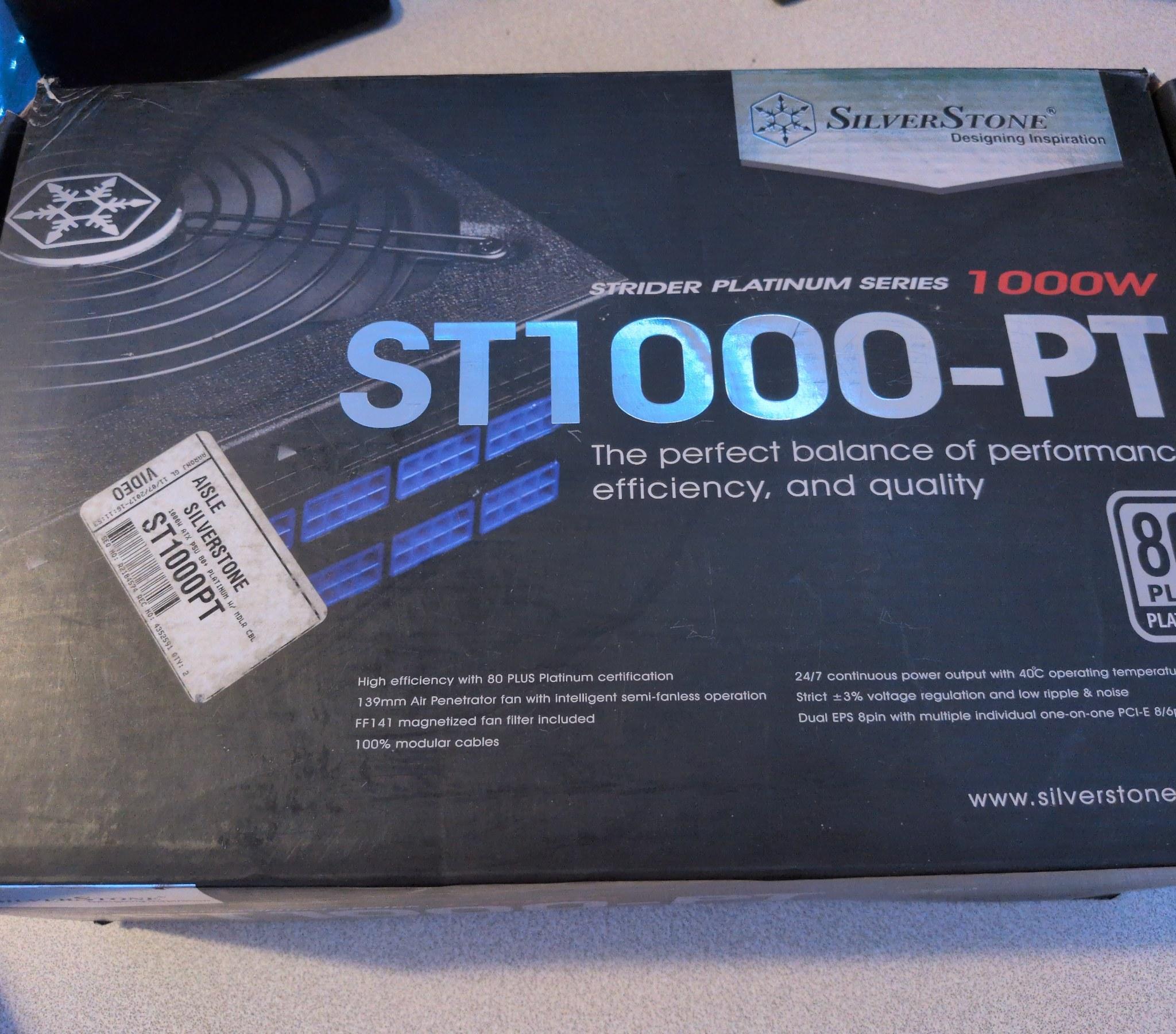 SilverStone ST1000-PT 1000W Platinum PSU - No Stable Output - Parts