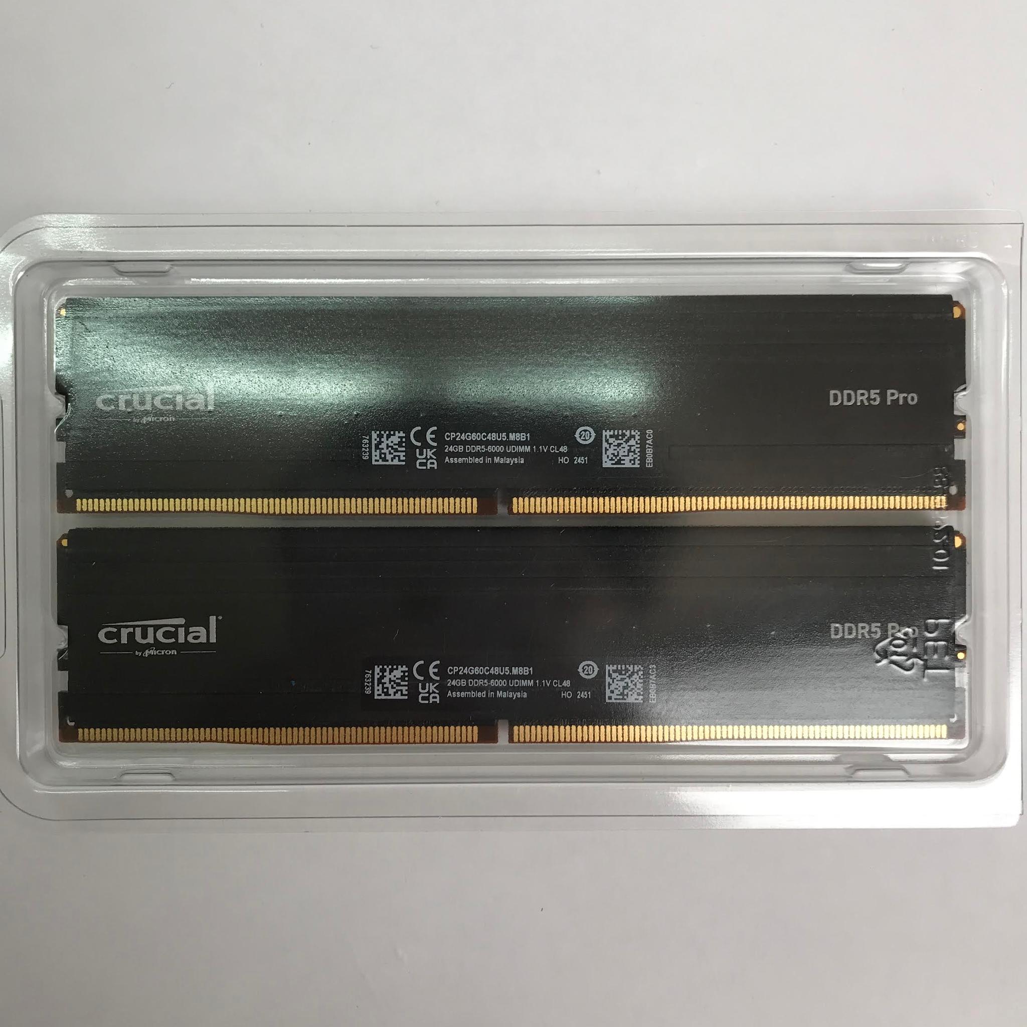 Crucial - Pro 48GB (2 x 24GB) DDR5 6000 (PC5 48000) XMP 3.0 & AMD EXPO Ready