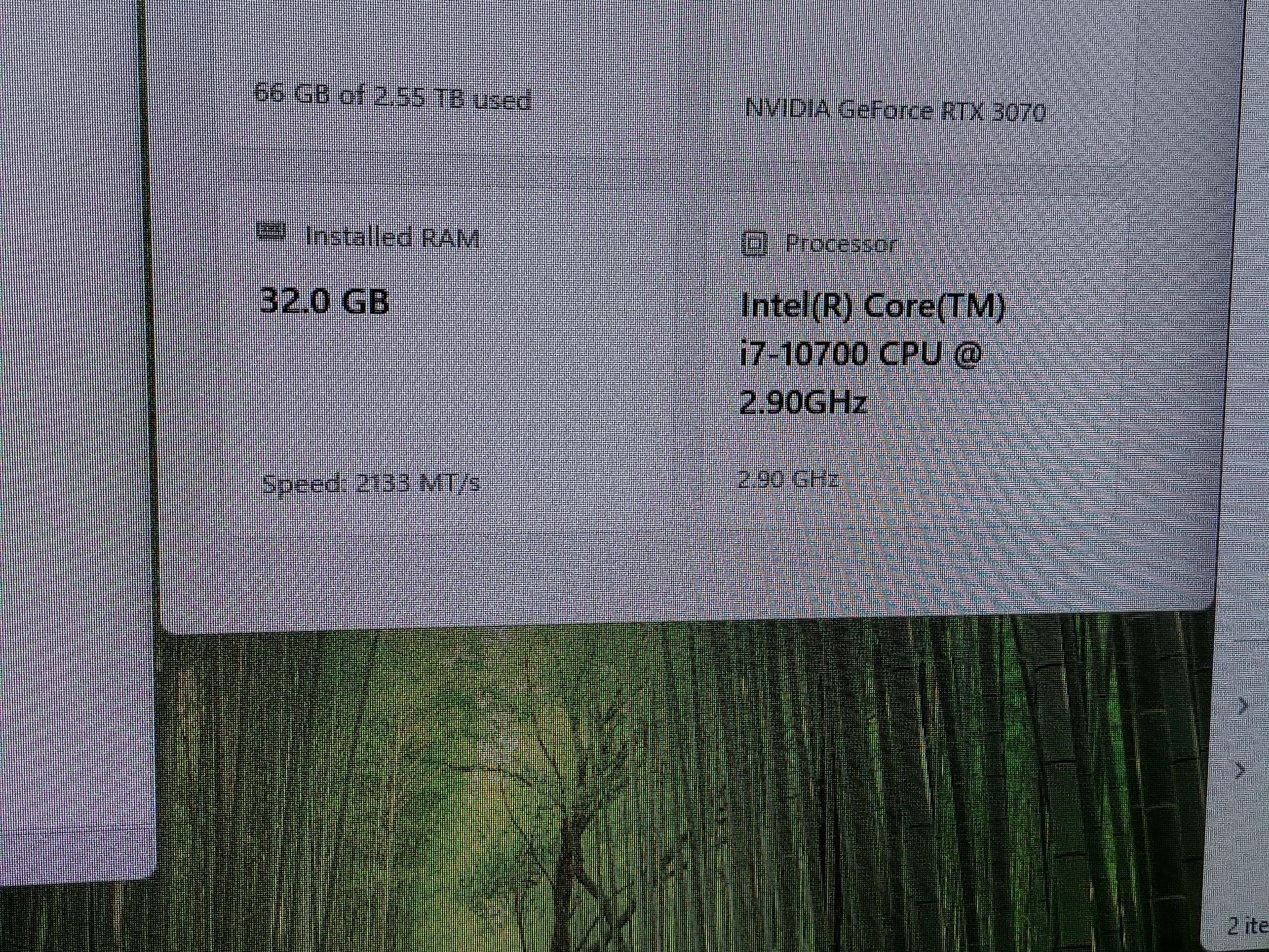 Alienware Aurora R12 desktop, GeForce RTX 3070 8GB, i7-10700, 32GB DDR4, 800GB SSD, 2TB HDD