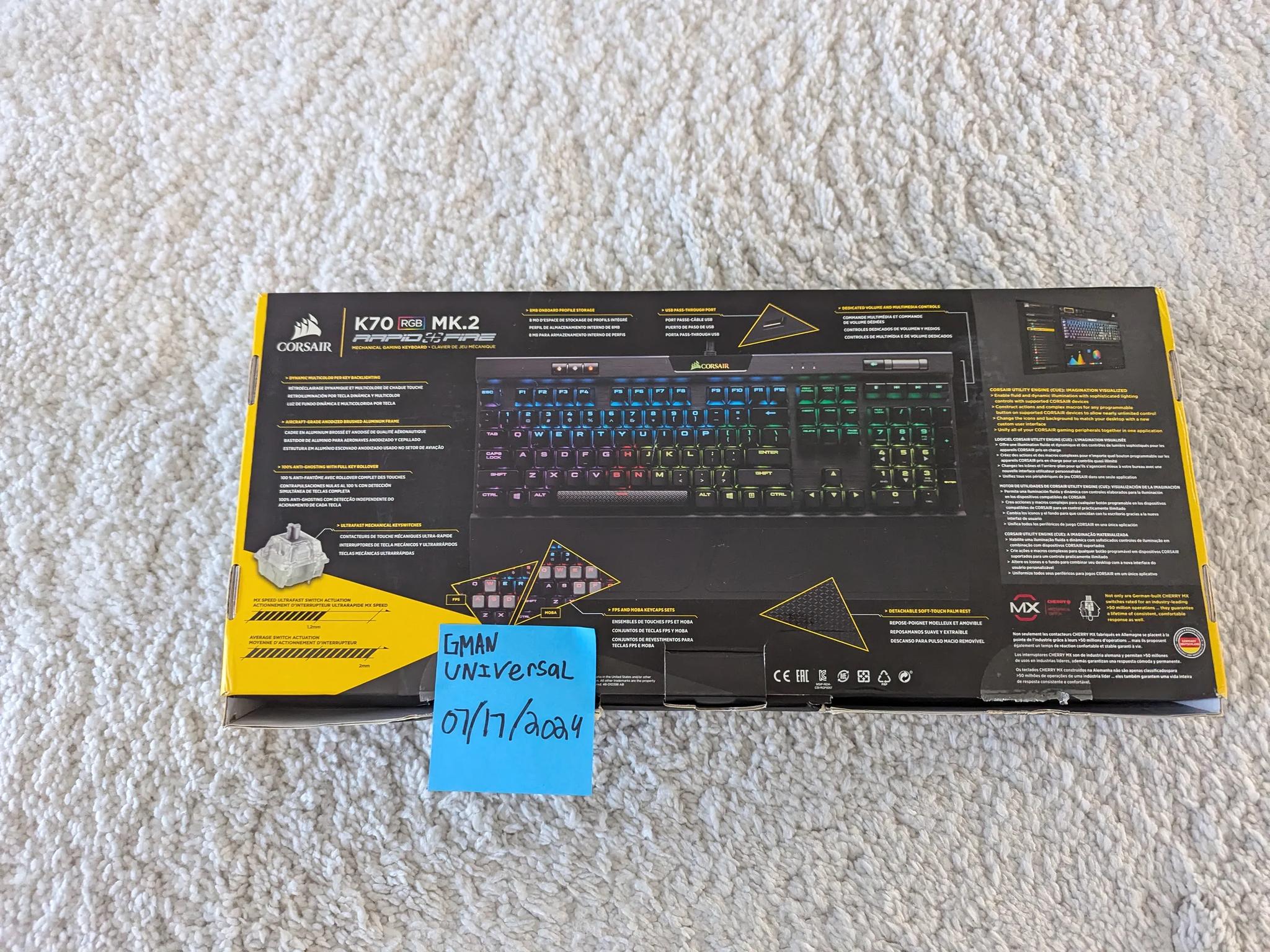 Corsair K70 RGB MK.2 Mechanical Gaming Keyboard