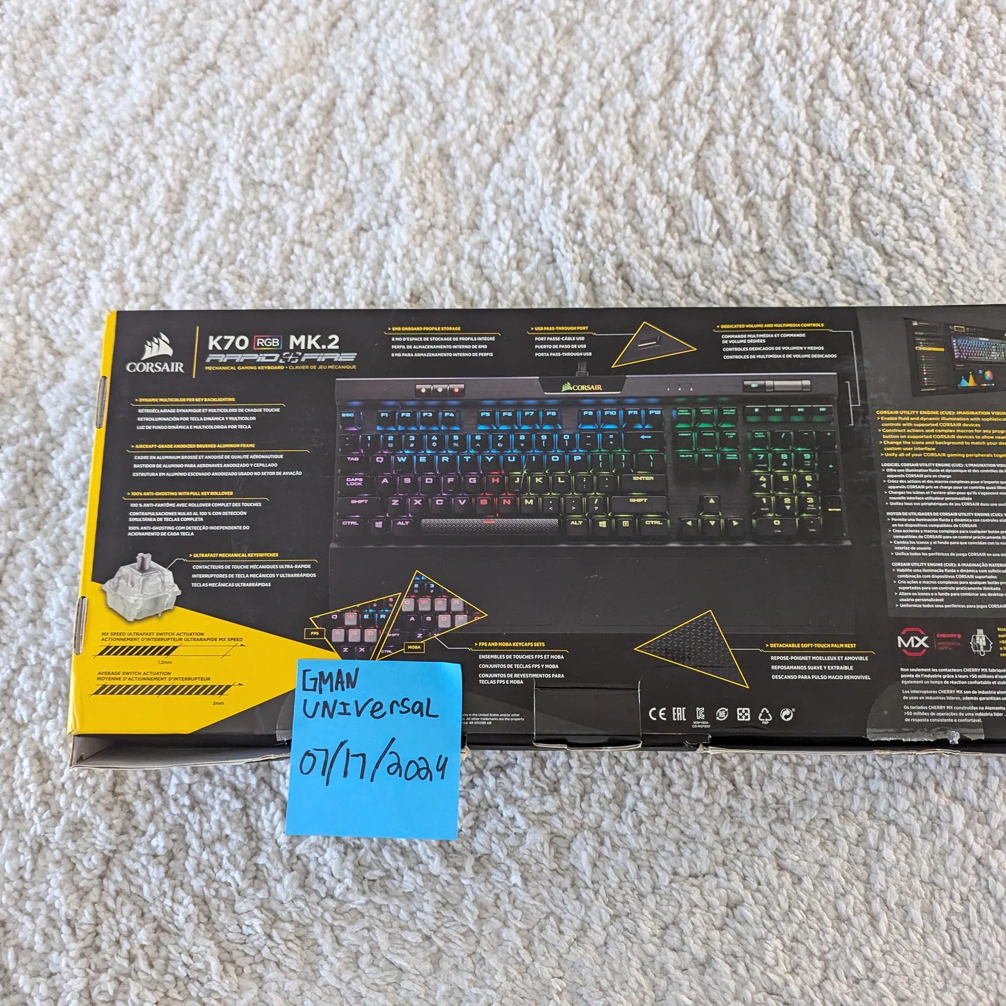 Corsair K70 RGB MK.2 Mechanical Gaming Keyboard