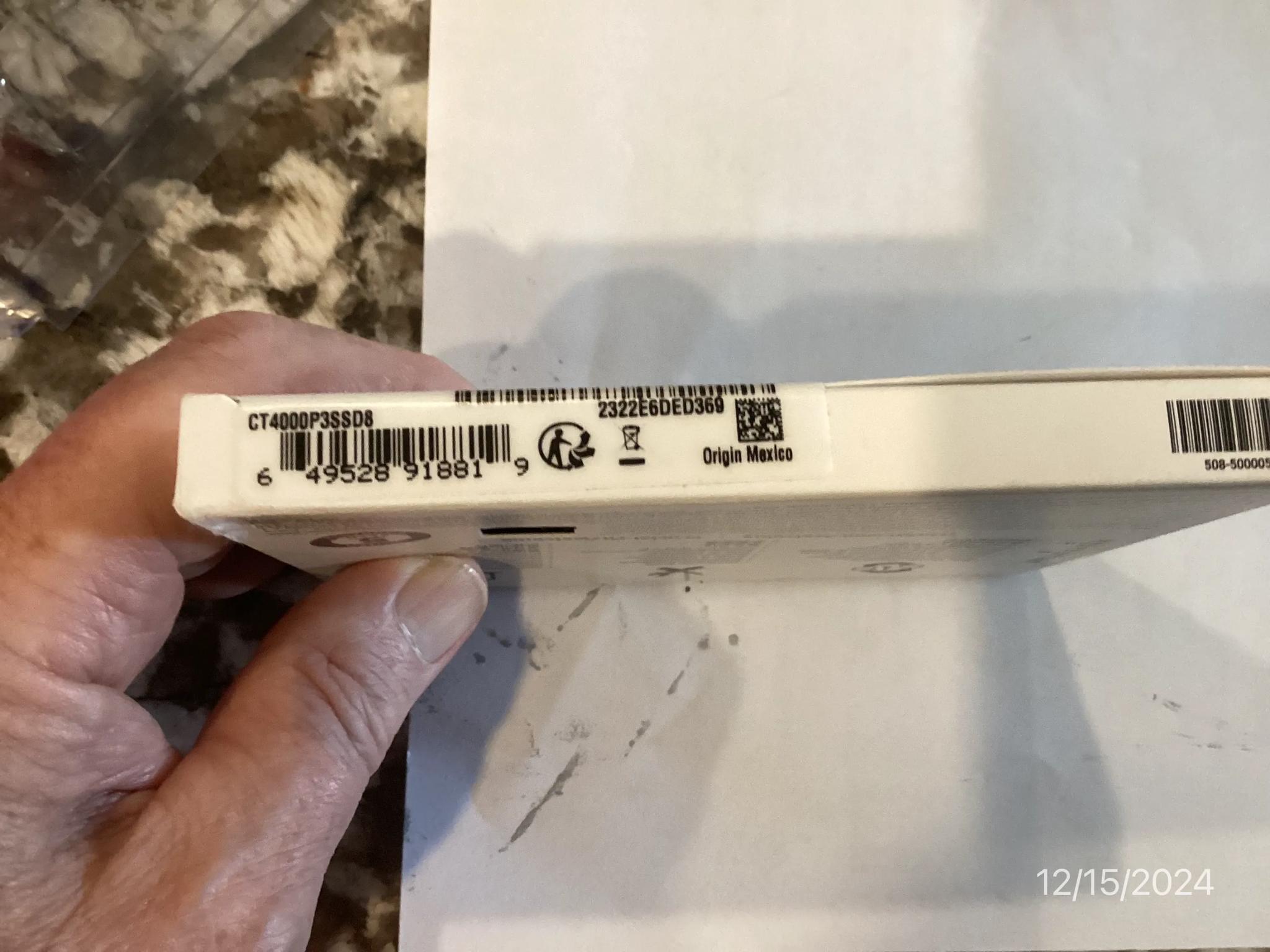 ++ NEW ++ Crucial P3 2280 4TB Internal 3D NAND Flash PCIe Gen 3x4 NVMe M.2 CT4000P3SSD8 - Open Box