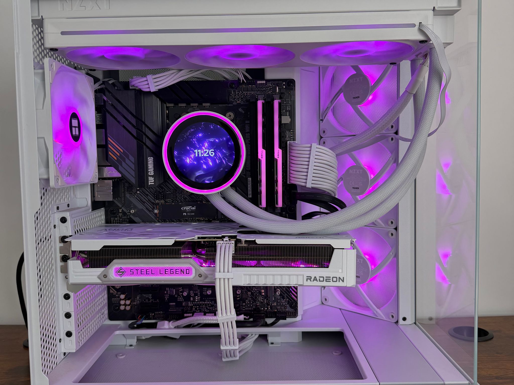 🤍 All White Build — RX 9060 XT 16GB | Ryzen 7 5700X3D | 32GB RGB | Kraken Elite LCD 🤍
