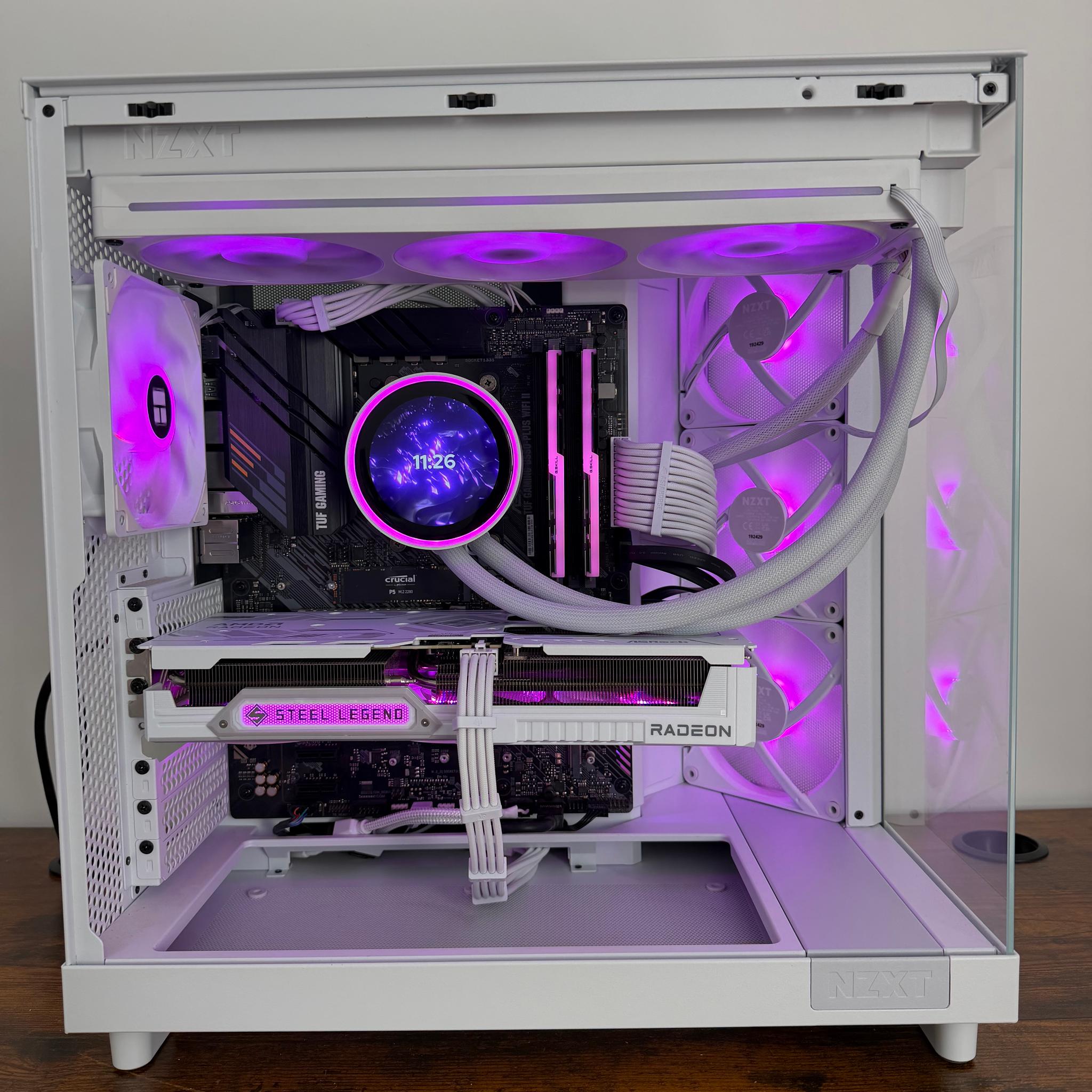 🤍 All White Build — RX 9060 XT 16GB | Ryzen 7 5700X3D | 32GB RGB | Kraken Elite LCD 🤍