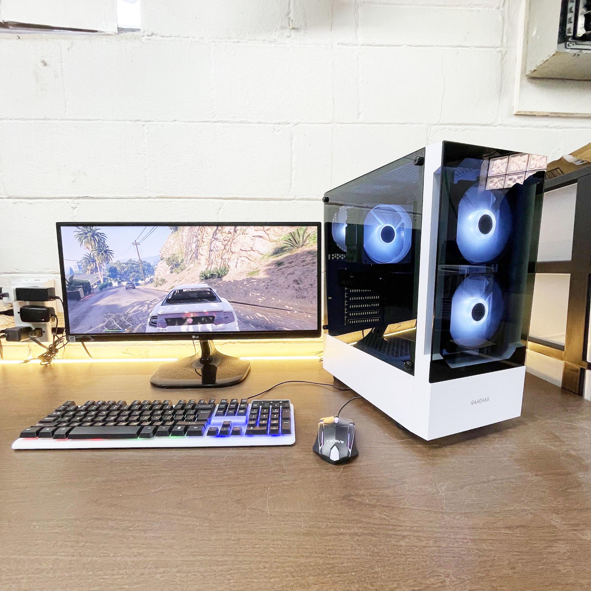 🔥130FPS GTA🔥White Gaming PC | Intel i5 / AMD RX580 / 8GB / 1.1TB Win 11 Pro + Wi-Fi