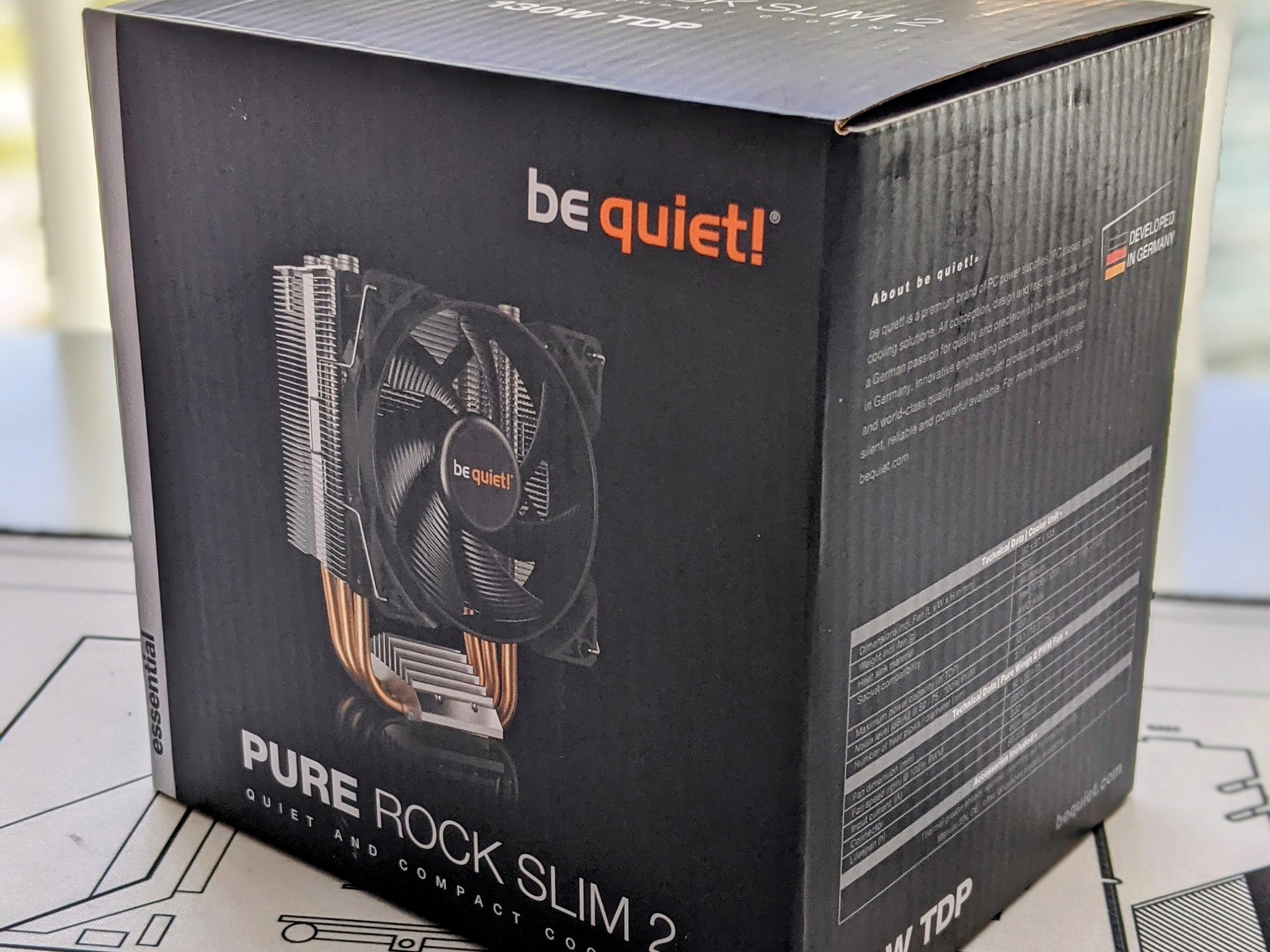 Be quiet! BK030 Pure Rock Slim 2, 130W TDP, 3 heat pipes, 92mm fan CPU cooler