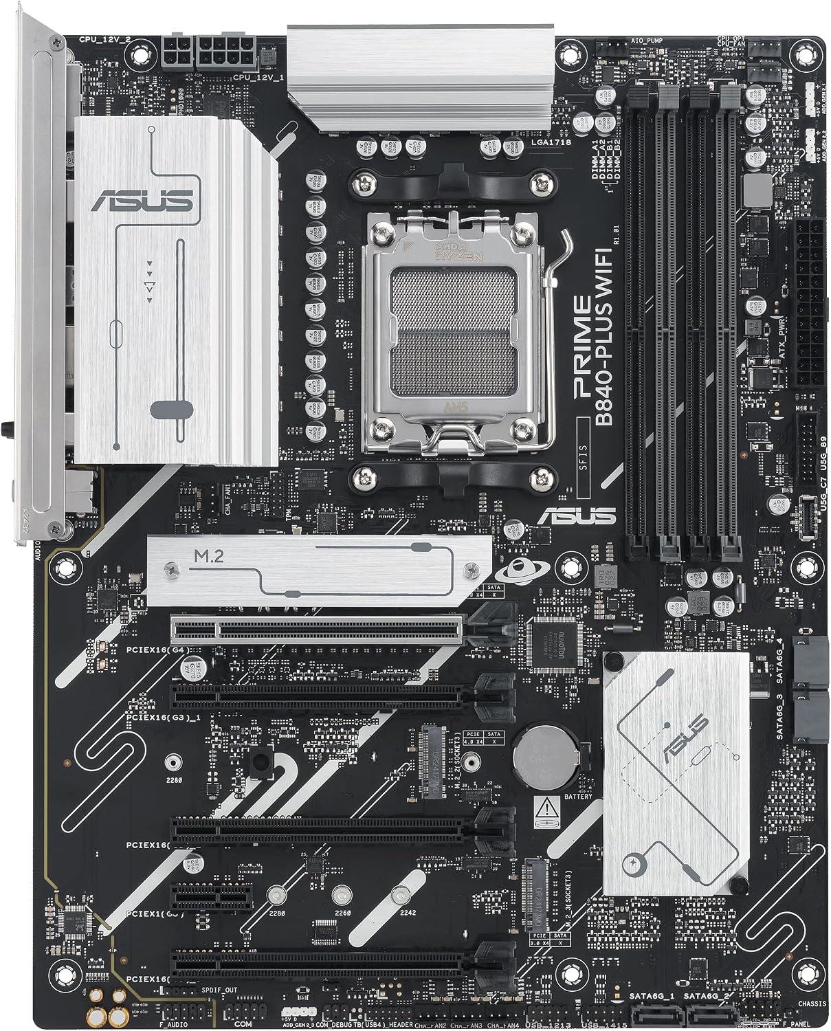 ASUS PRIME B840-PLUS WIFI AMD B840 AM5 DDR5 ATX Desktop Motherboard