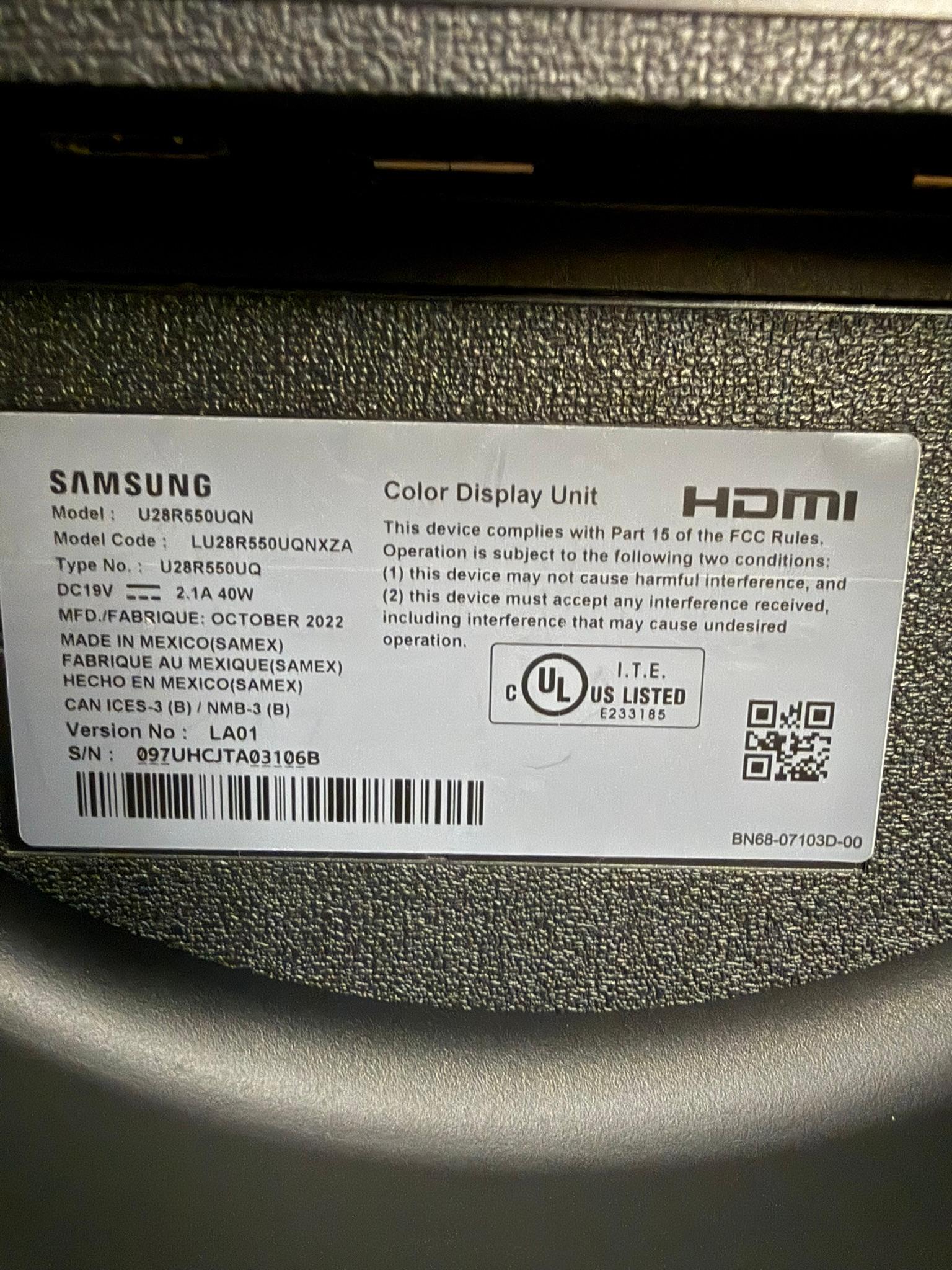 Samsung U28R550UQN 28" IPS 4K (3840 x 2160) UHD Monitor (HDR)