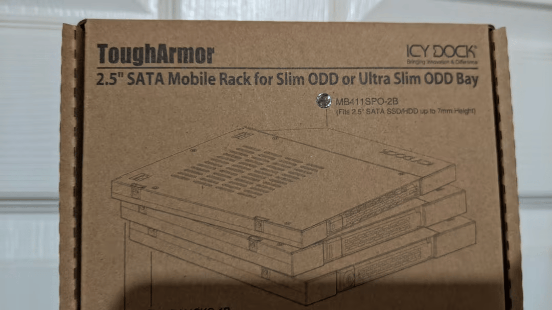 BNIB Icy Dock MB411SPO-2B 2.5" SAS/ SATA Mobile Rack for Ultra Slim ODD Bay