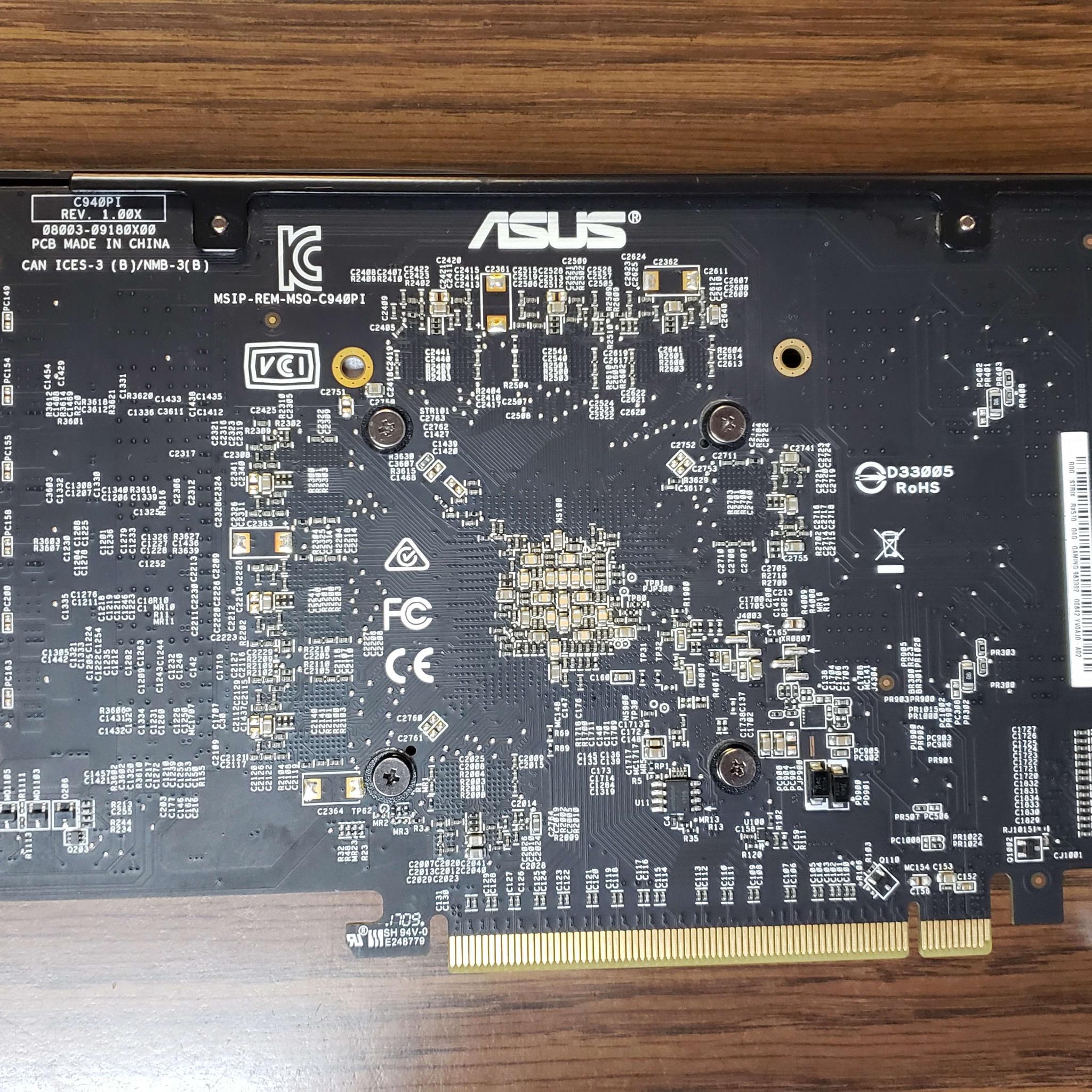Asus RX 570 Strix graphics card with 4gb memory