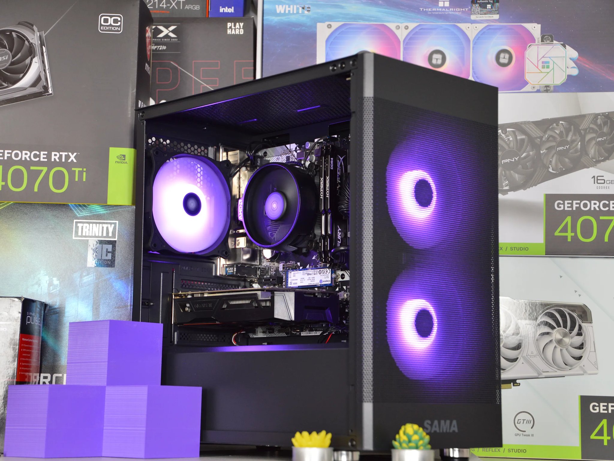 ⚫🟣| GTX 1050 Ti 4GB | Ryzen 3 3200G | 16GB DDR4 RAM | 512GB NVME SSD | Royal Night |