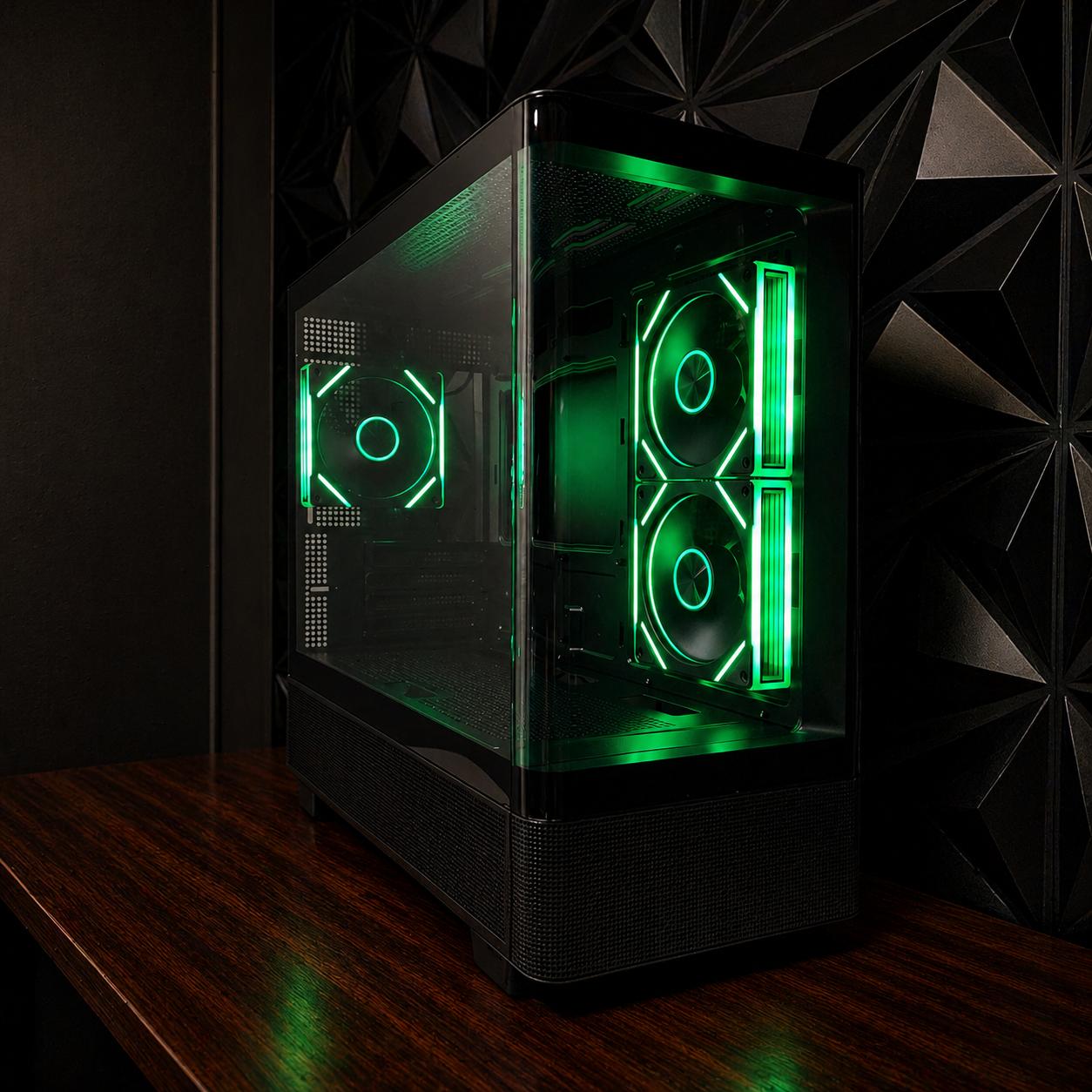 Black Curved Glass ARGB Tempered Glass MATX Mid-Tower Gaming PC Case