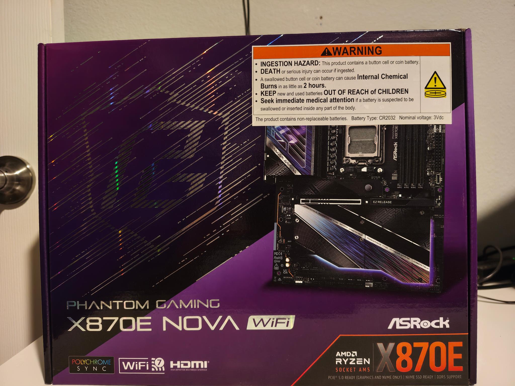 BNIB ASRock X870E NOVA WIFI AM5 AMD X870E ATX Motherboard