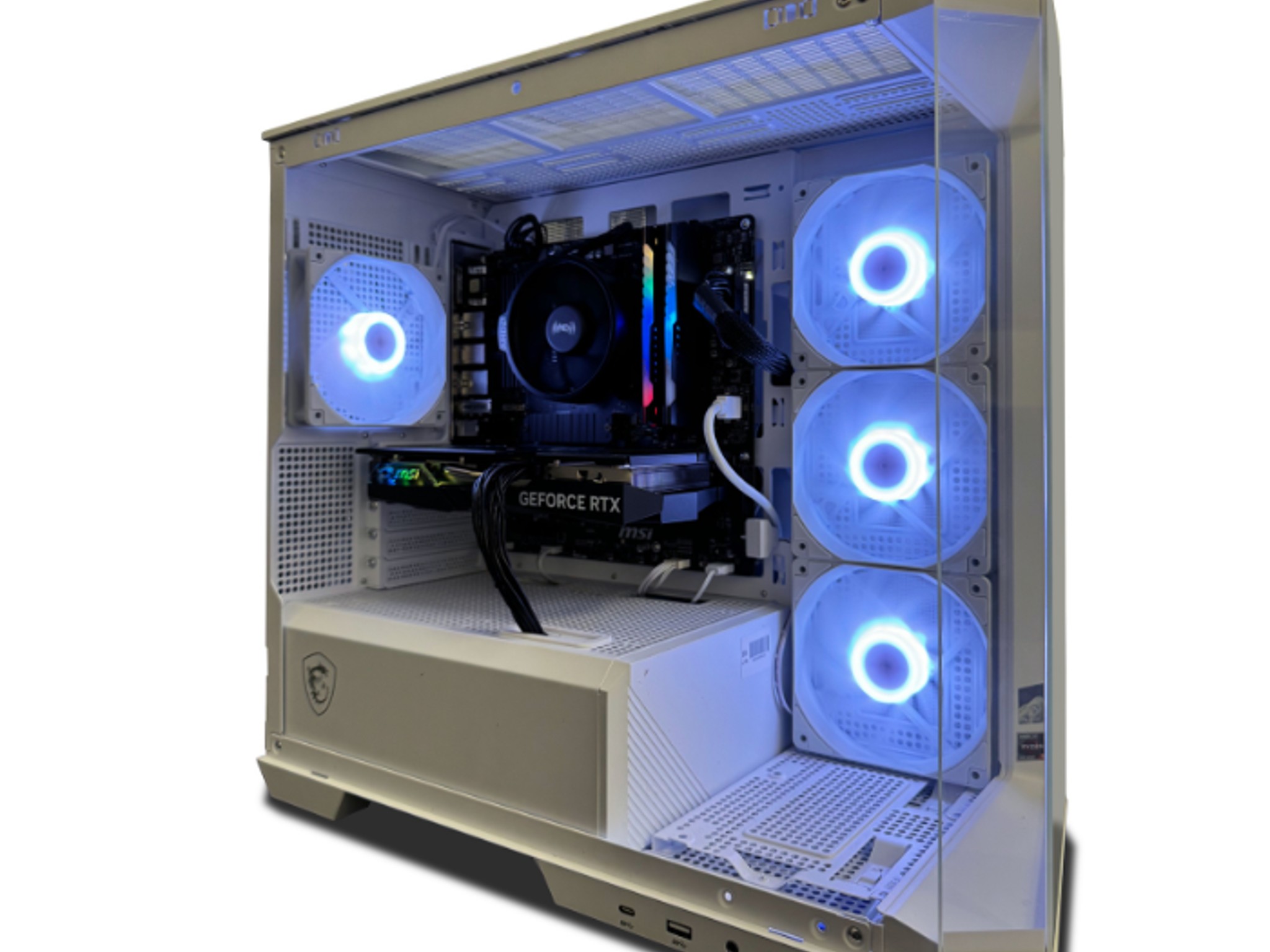 NSX Gaming AMD Ryzen 5 5600X, RTX 4060, 32GB RGB RAM, 1TB NVMe SSD, 650W PSU, WiFi – White Case