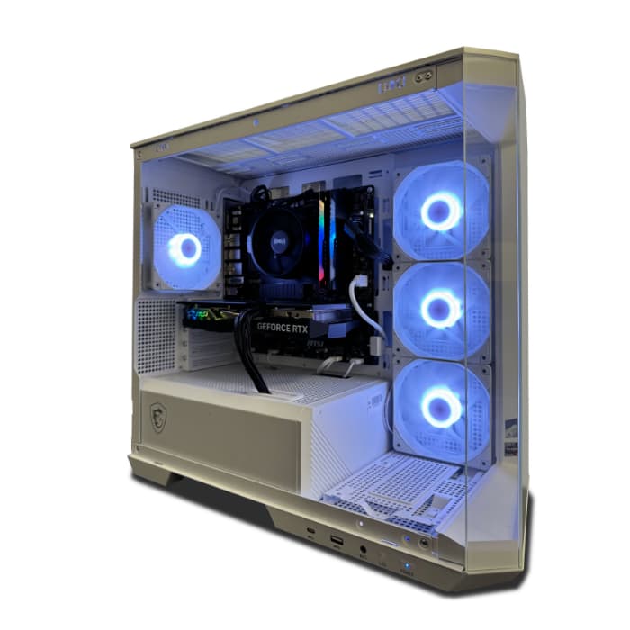 NSX Gaming AMD Ryzen 5 5600X, RTX 4060, 32GB RGB RAM, 1TB NVMe SSD, 650W PSU, WiFi – White Case