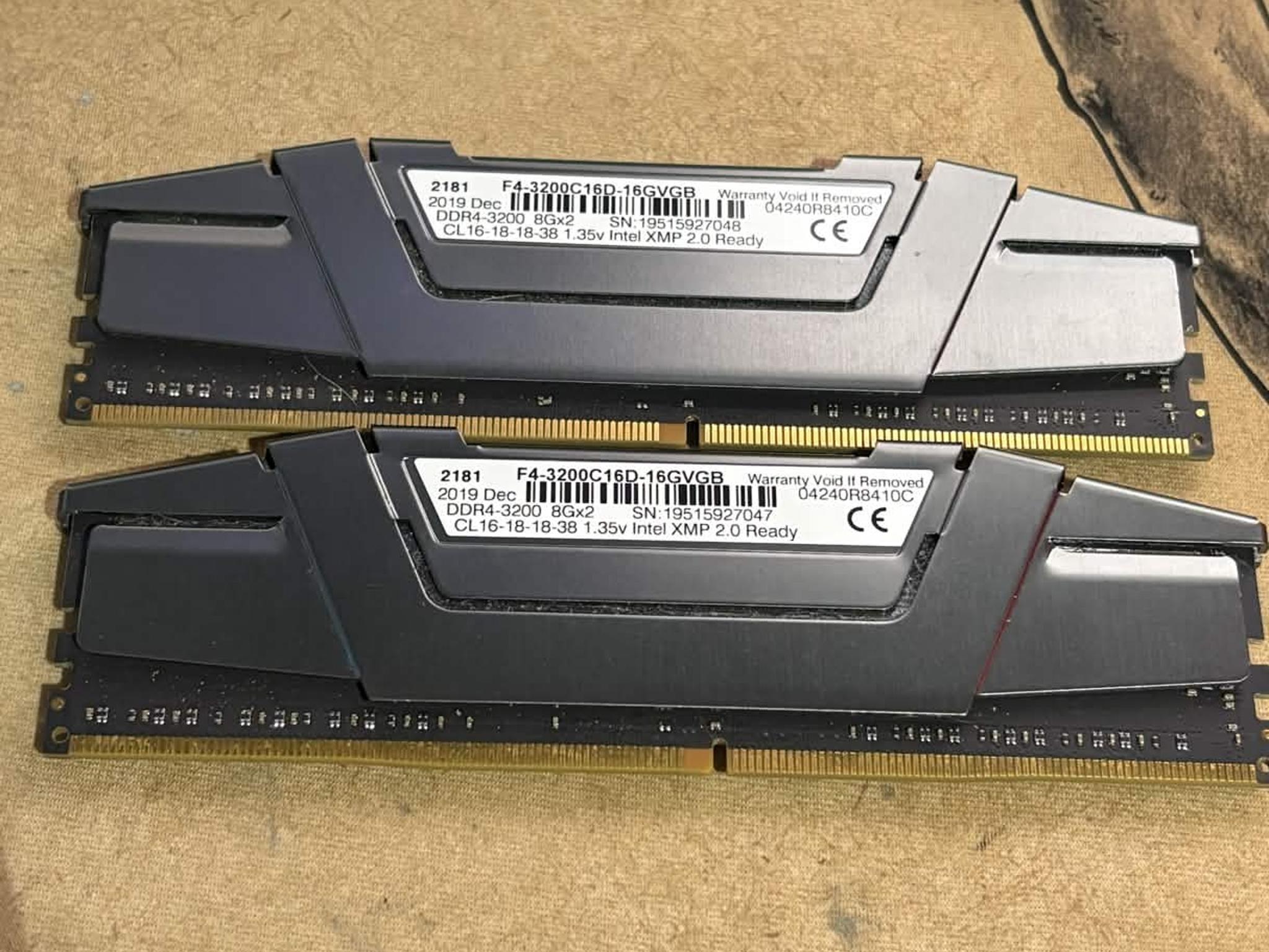 G.Skill Ripjaws 16 GB (2×8 GB) DDR4-3200 MHz
