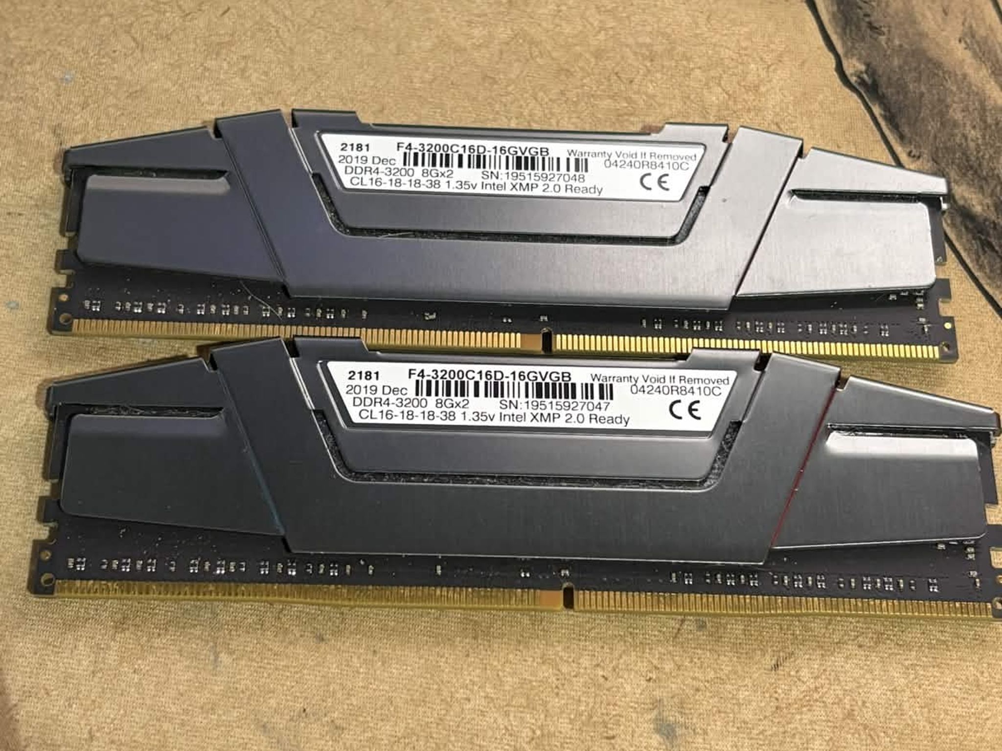 G.Skill Ripjaws 16 GB (2×8 GB) DDR4-3200 MHz