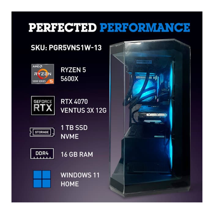 NSX PC Gamer PRO | R5 5600X | 16 GB RAM | 1TB SSD | NVIDIA GEFORCE RTX 4070 | WiFi | Win 11 Home