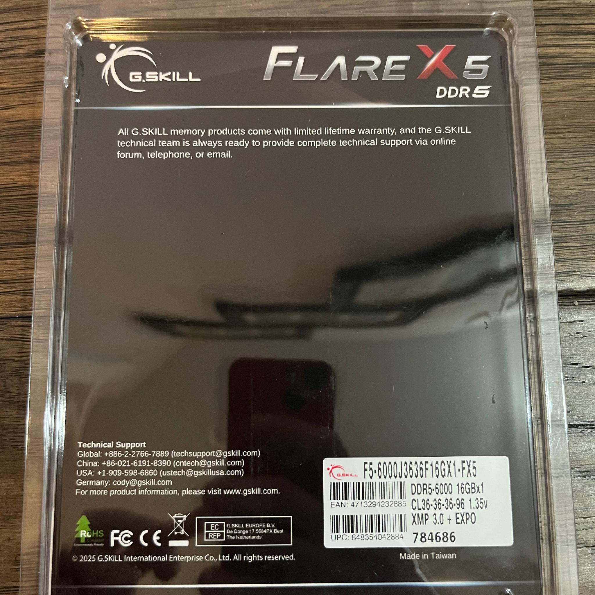 G.SKILL Flare X5 (1x16GB) DDR5-6000 CL36 RAM (AMD/Expo) NEW